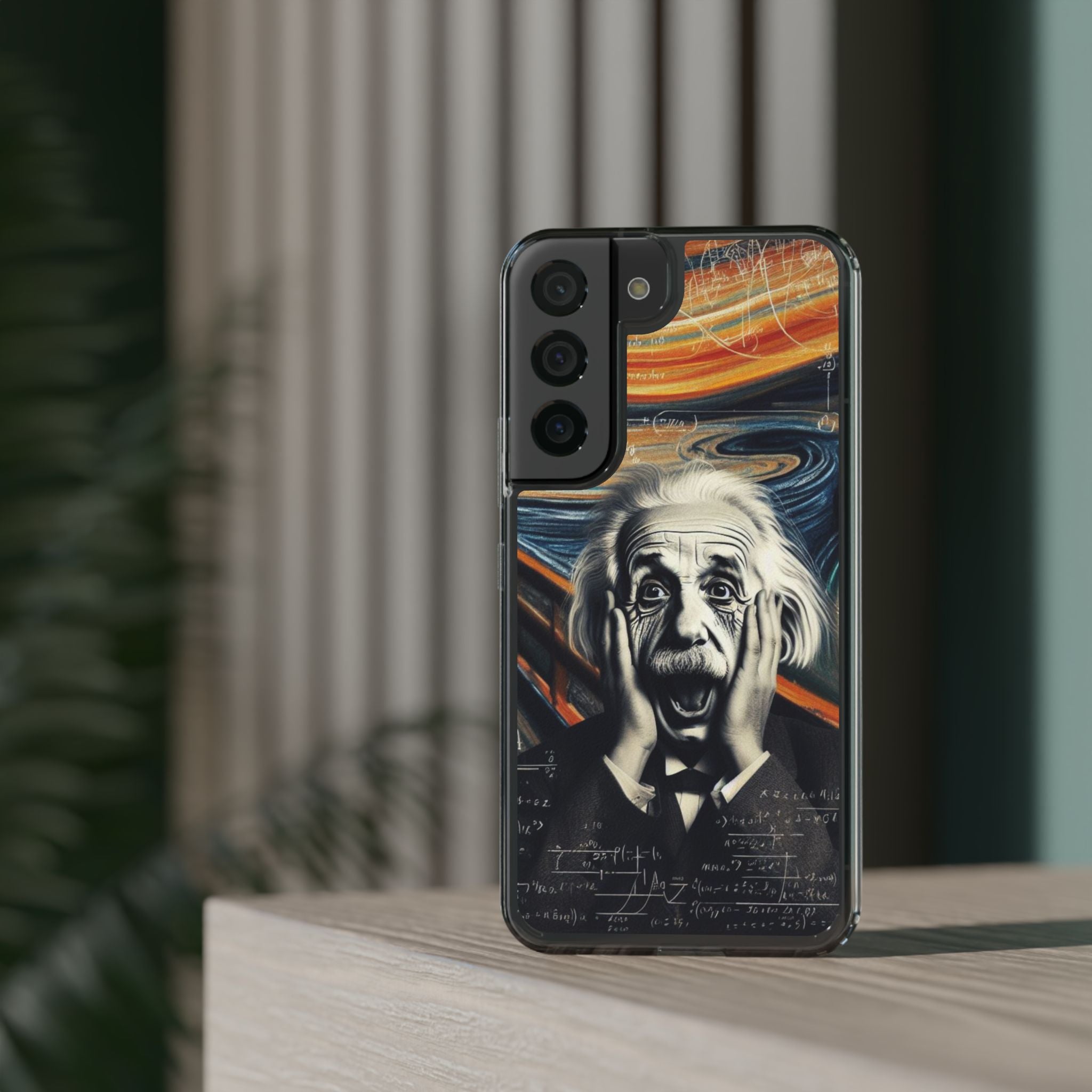 Funny Einstein Clear Phone Cases Edvard Munch Scream Unique iPhone Samsung Cases