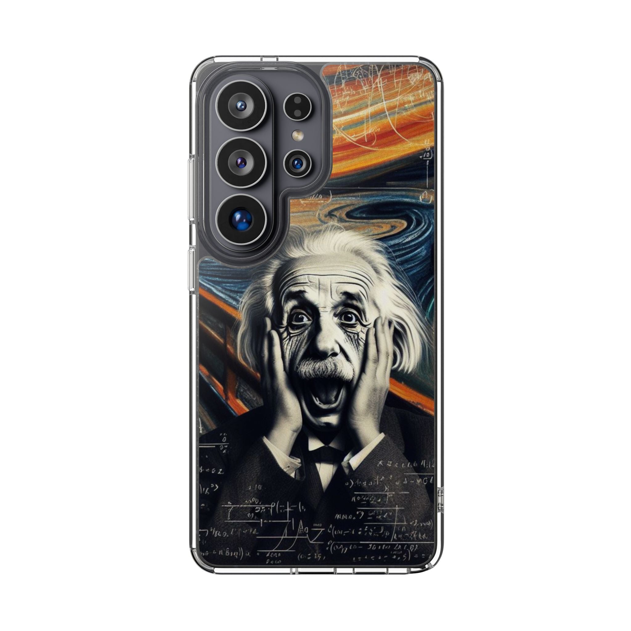 Funny Einstein Clear Phone Cases Edvard Munch Scream Unique iPhone Samsung Cases