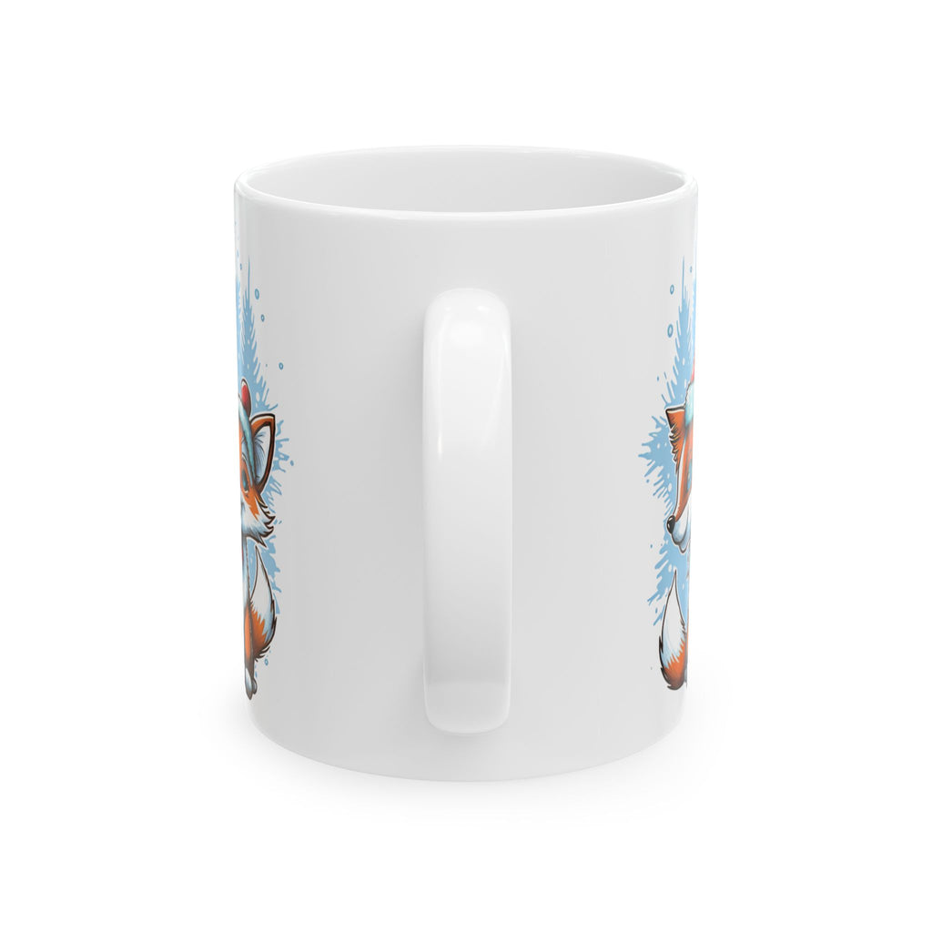 Christmas Mug Fox Mug Unique Funny Mug Ceramic Cute Coffee Cup Holiday Fox Gift