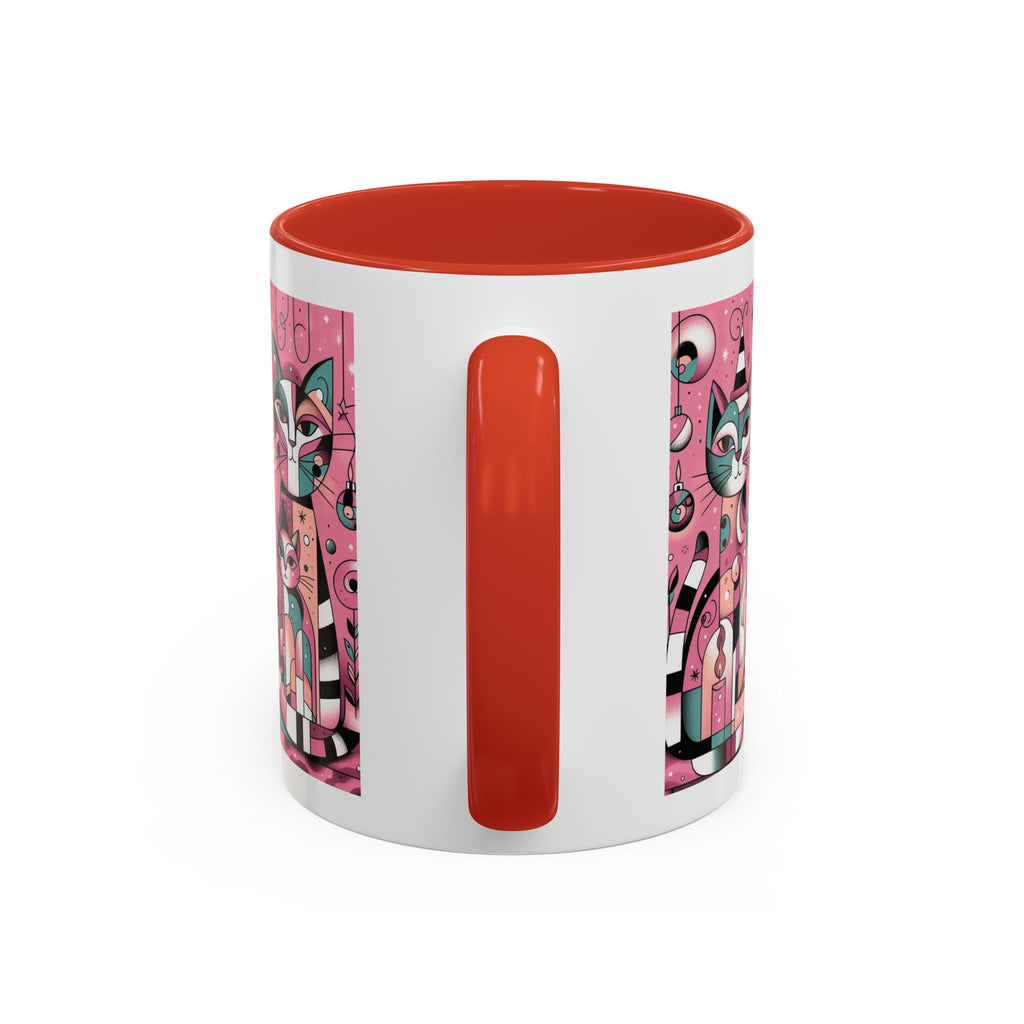 Christmas Mug Pink Cats Mug Mom Picasso Art Funny Coffee Tea Ceramic Cup Gift