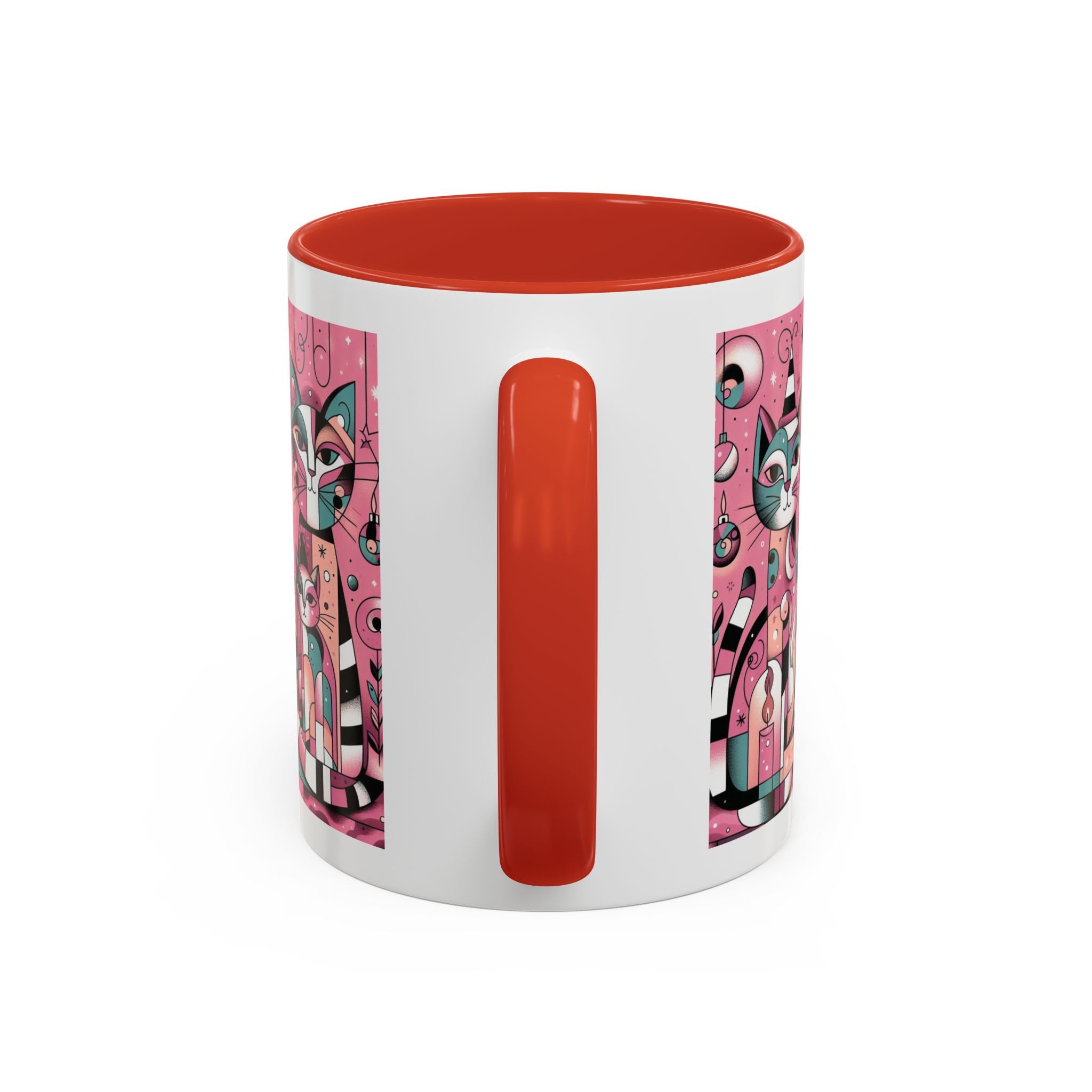 Christmas Mug Pink Cats Mug Mom Picasso Art Funny Coffee Tea Ceramic Cup Gift