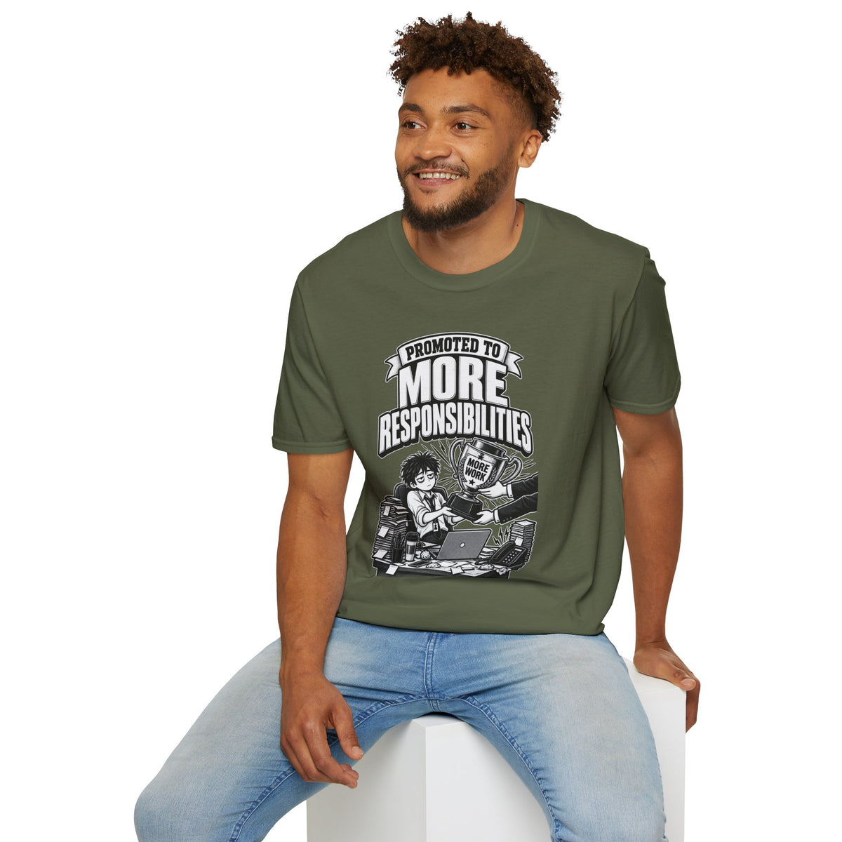 Funny Dark Humor Tshirt — Funny Office Tshirt Dark Humor Graphic Tee Unique Coworker Gift PROMOTED TO MORE RESPONSIBILITIES Shirt