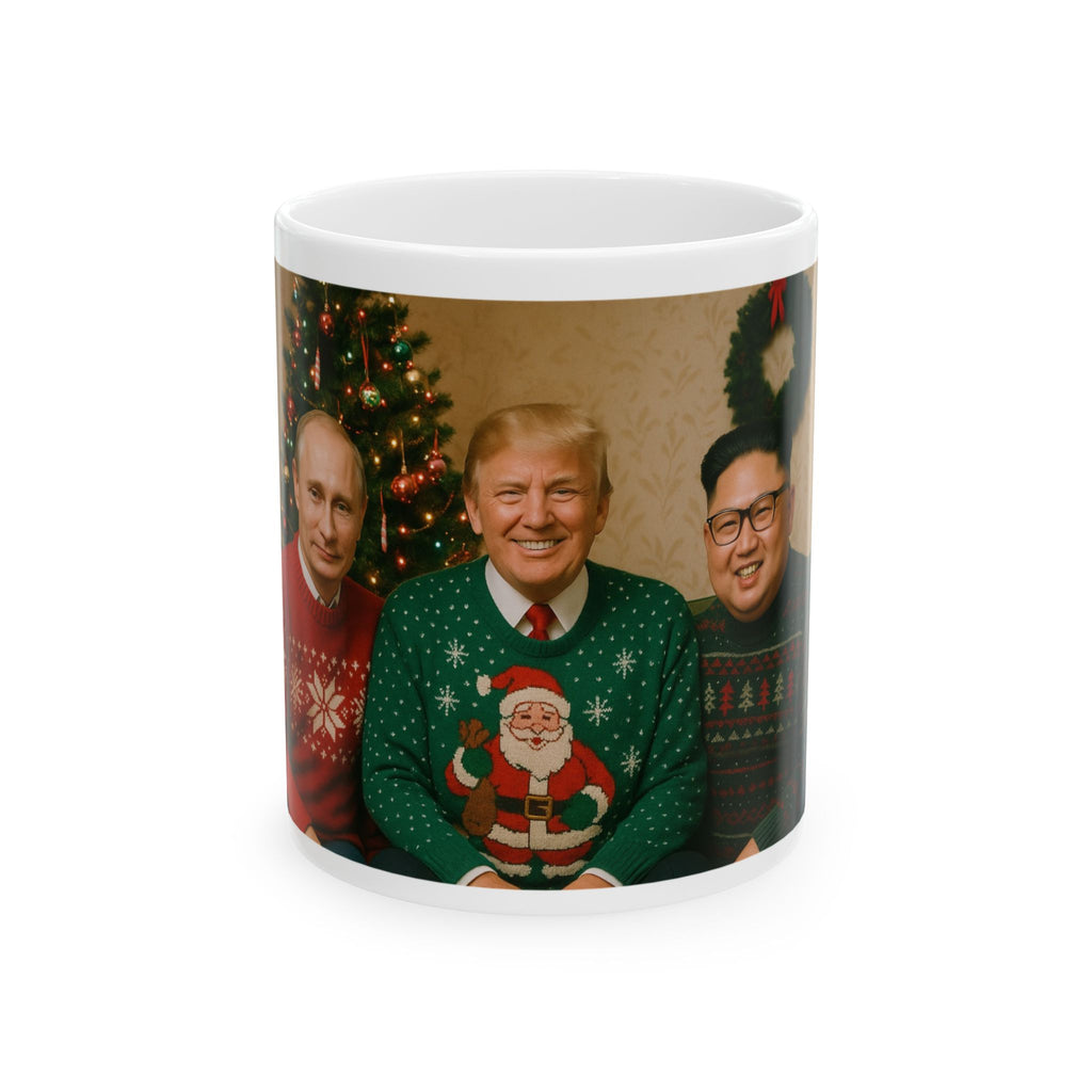 Funny Christmas Donald Trump Kim Putin Ceramic Coffee Cup Tea Mug Unique Gift