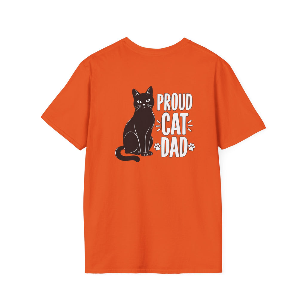 Cat Dad Shirt Proud Cat Dad Black Cat Silhouette Graphic Tee Unique Gift Funny Tshirt