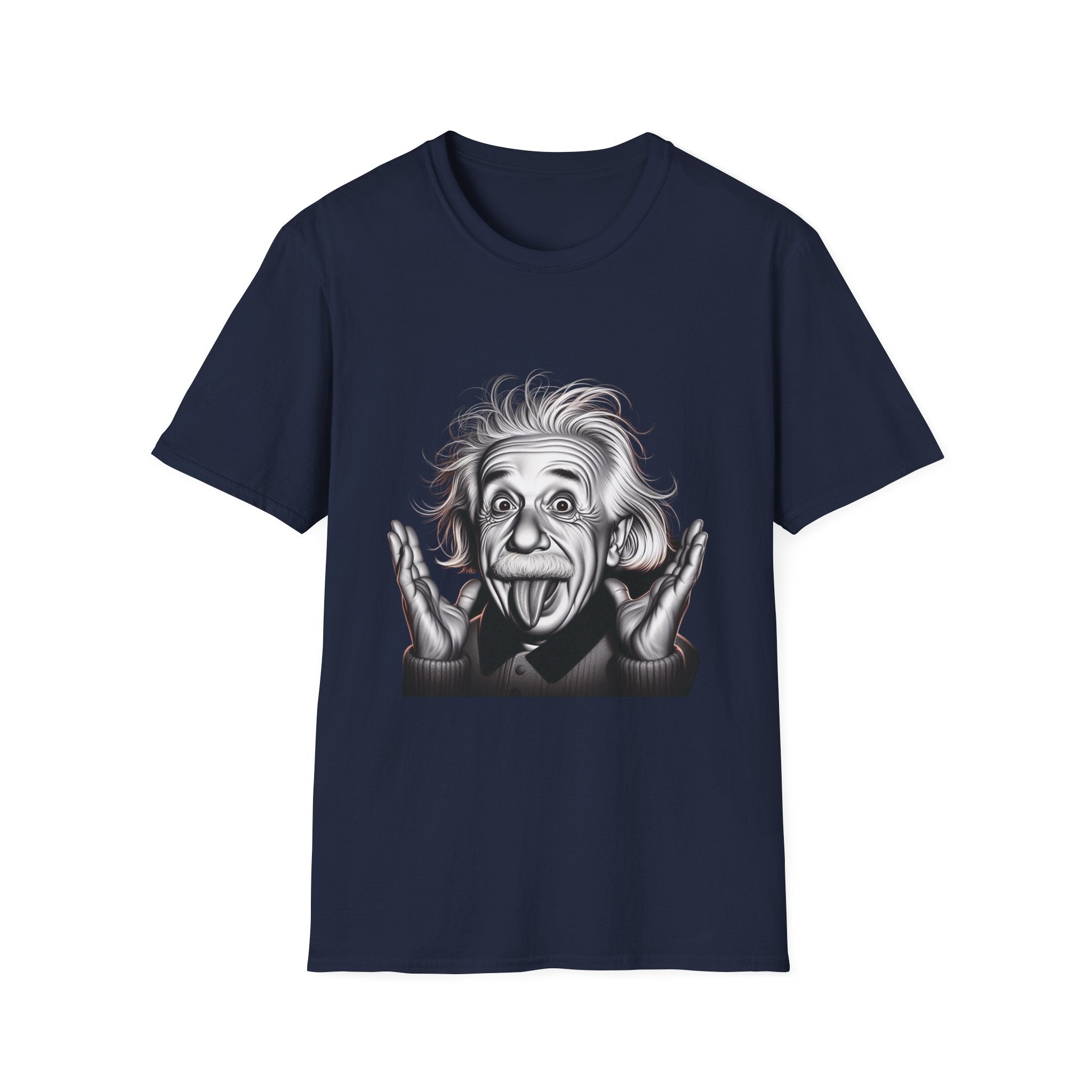 Funny Albert Einstein Print T-Shirt Unisex Softstyle T-Shirt Cotton Unique Gift