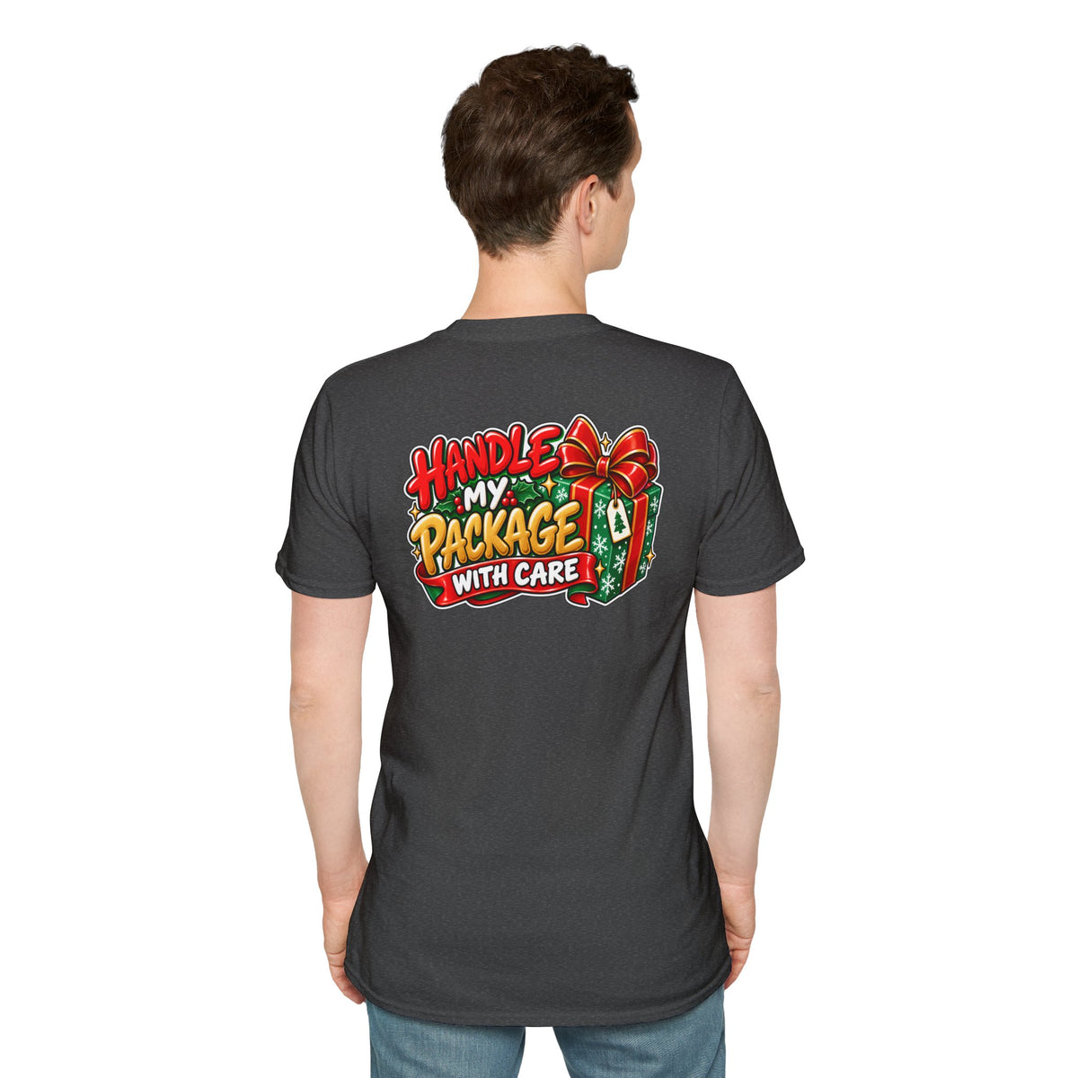Funny Christmas Pun Tee Cheeky Holiday Shirt Dark Humor Funny Shirt HANDLE MY PACKAGE WITH CARE T-Shirt Unique Gift