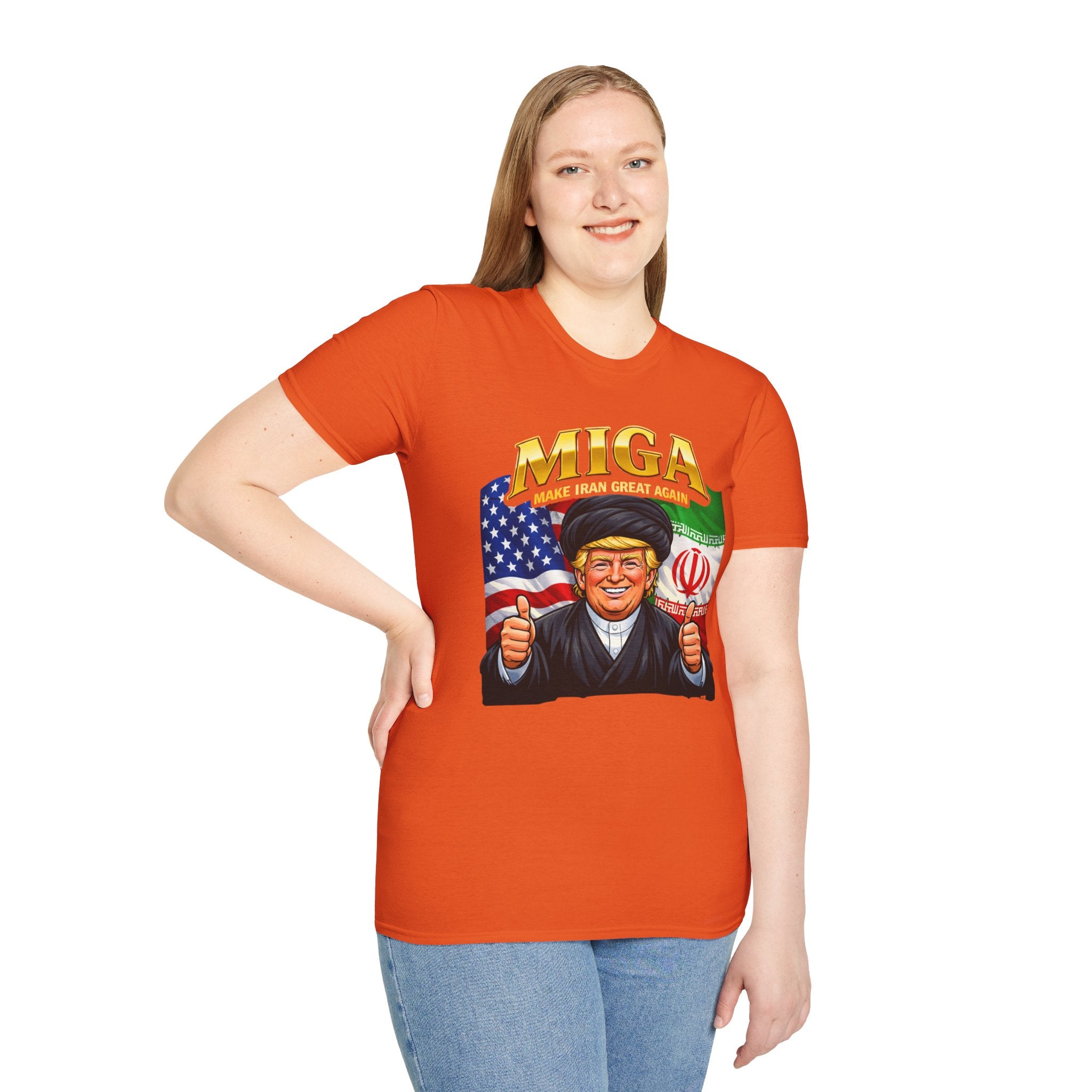 Funny Trump Iranian Flag Shirt Make Iran Great Again MIGA Softstyle T-Shirt Best