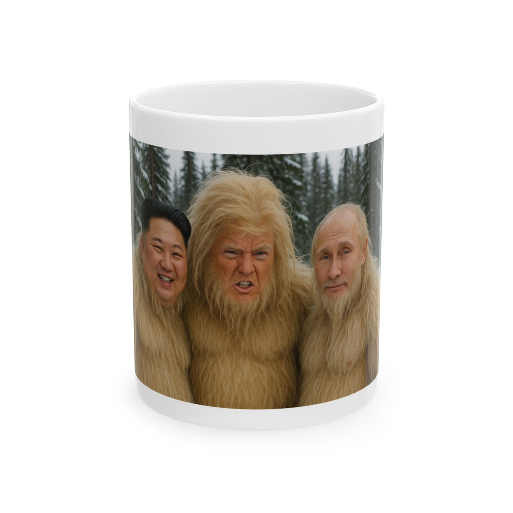 Funny Donald Trump Kim Putin Yeti Bigfoot Sasquatch Ceramic Coffee Cup Tea Mug