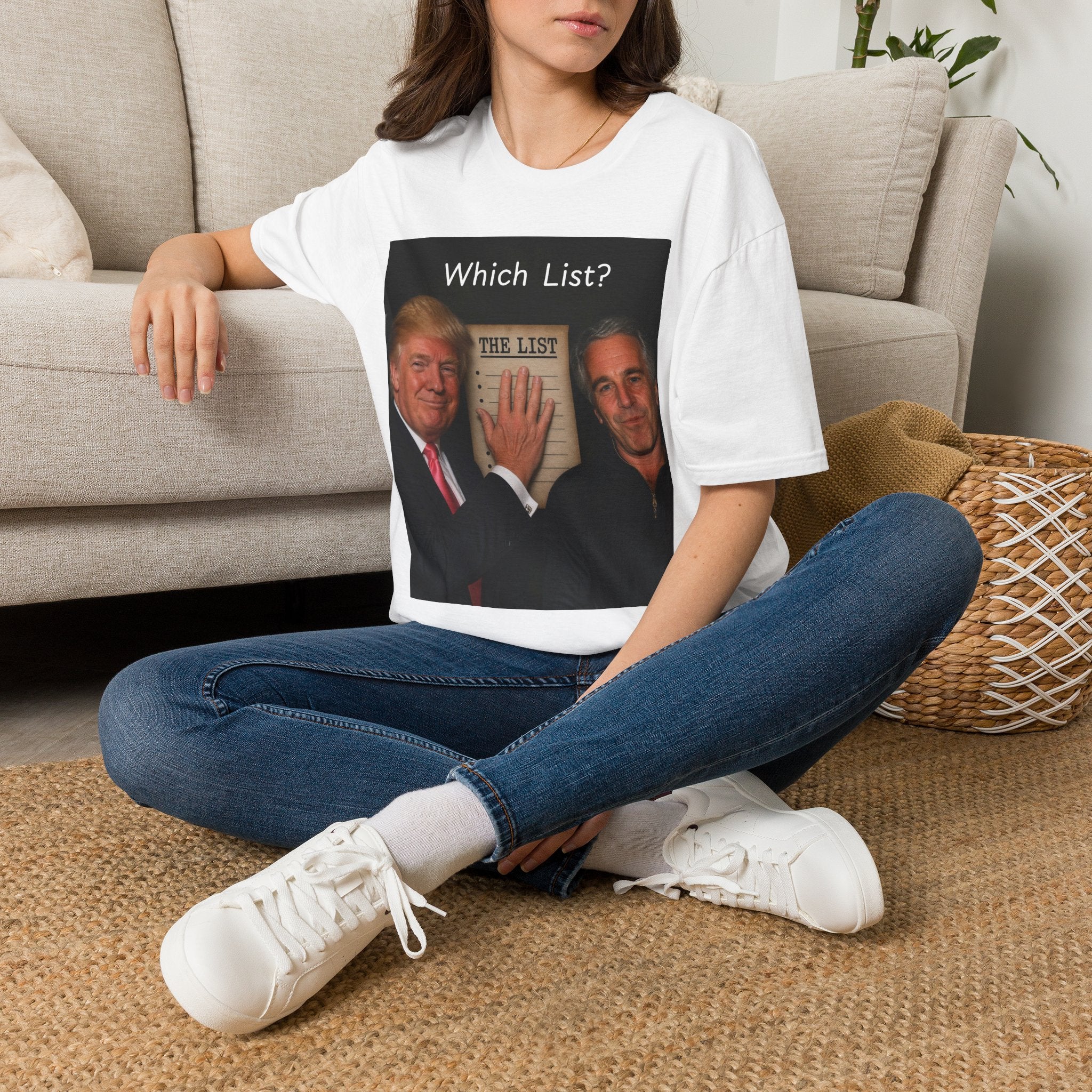 Funny Trump Epstein T-shirt Unique Unisex Conspiracy Theory What List Tshirt