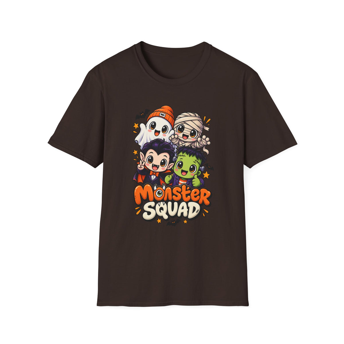 Funny Monster Squad Shirt | Cute Kawaii Halloween Tee | Ghost Mummy Vampire Frankenstein Graphic T-Shirt