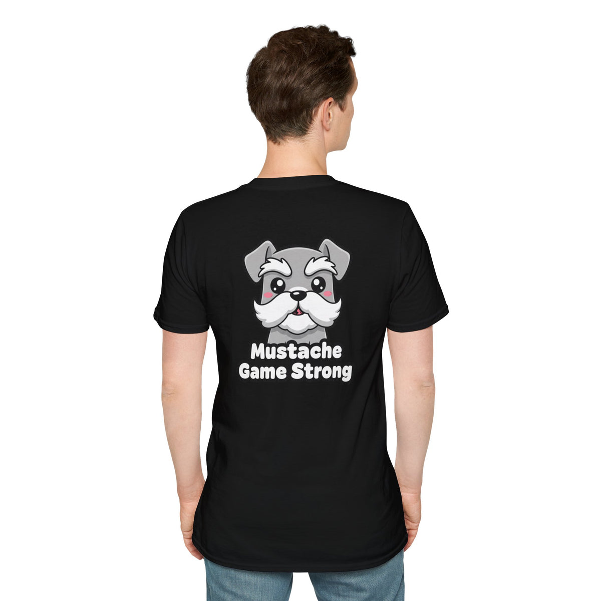 Cute Schnauzer Shirt Mustache Game Strong Funny Dog Lover Unisex Softstyle Tee Gift