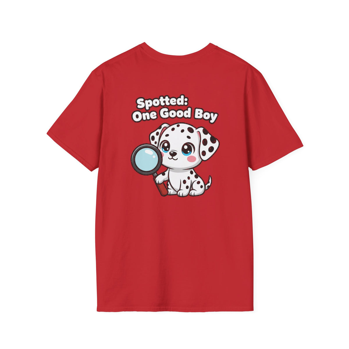 Cute Dalmatian Shirt Spotted: One Good Boy Funny Dog Lover Unisex Softstyle Tee Gift