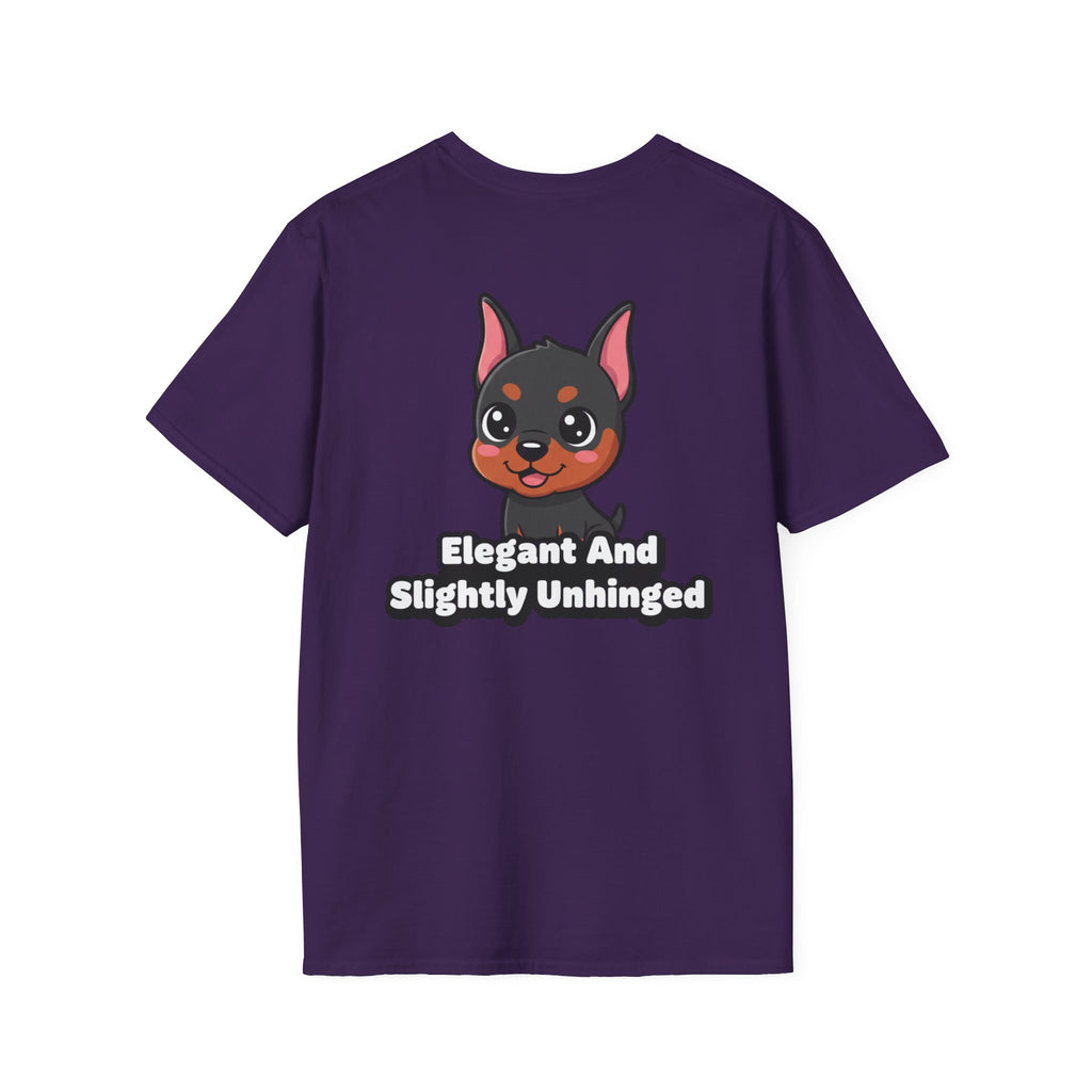 Cute Doberman Shirt Elegant And Slightly Unhinged Funny Dog Lover Unisex Softstyle Tee Gift