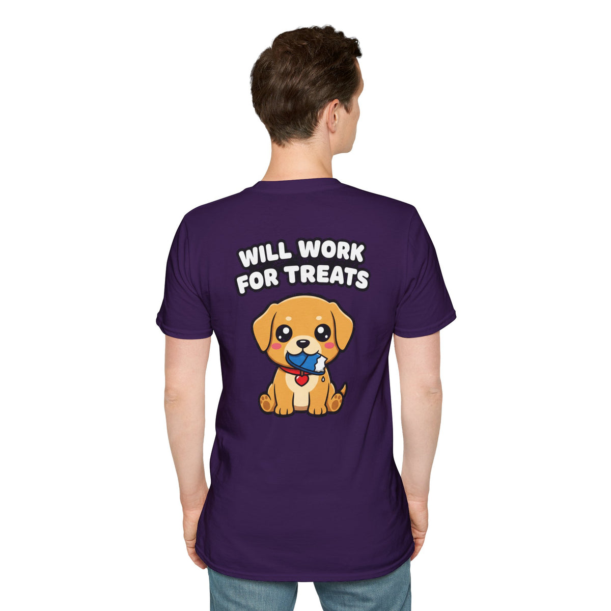 Cute Labrador Shirt Will Work For Treats Funny Dog Lover Unisex Softstyle Tee Gift