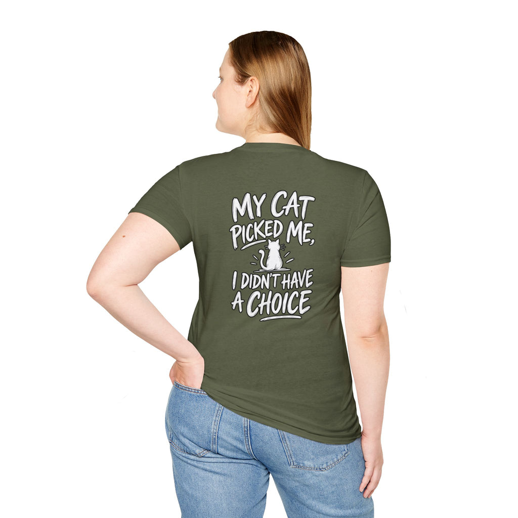 Cat Dad Shirt My Cat Picked Me Dark Humor Sarcastic Graphic Tee Unique Gift Funny Tshirt
