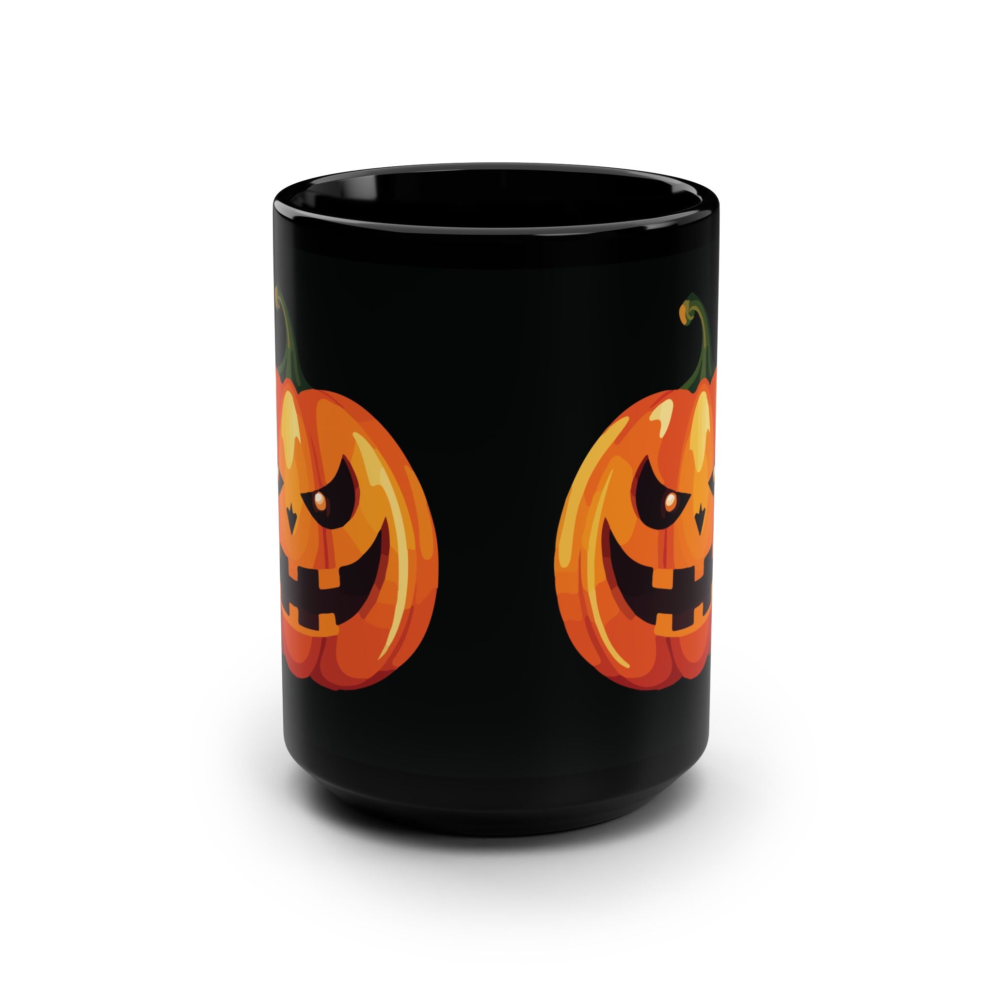 Happy Halloween Pumpkin Spooky Funny Gift Black Coffee Mug Halloween 15oz