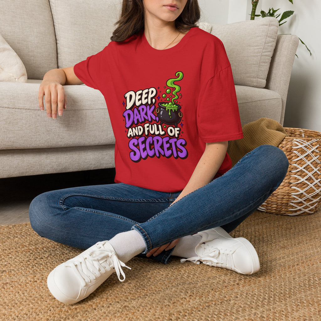 Funny Halloween Shirt DEEP DARK AND FULL OF SECRETS Novelty Tee Graphic T-Shirt