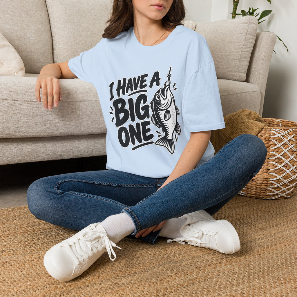 Funny Fishing Shirt I Have a Big One Novelty Unique Gift Tshirt Unisex Softstyle Graphic Tee