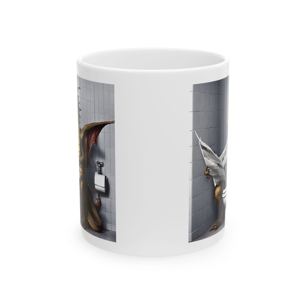 A Dragon Sitting on the Toilet Mug Cute Digital Art Gift Funny Coffee Mug 11oz