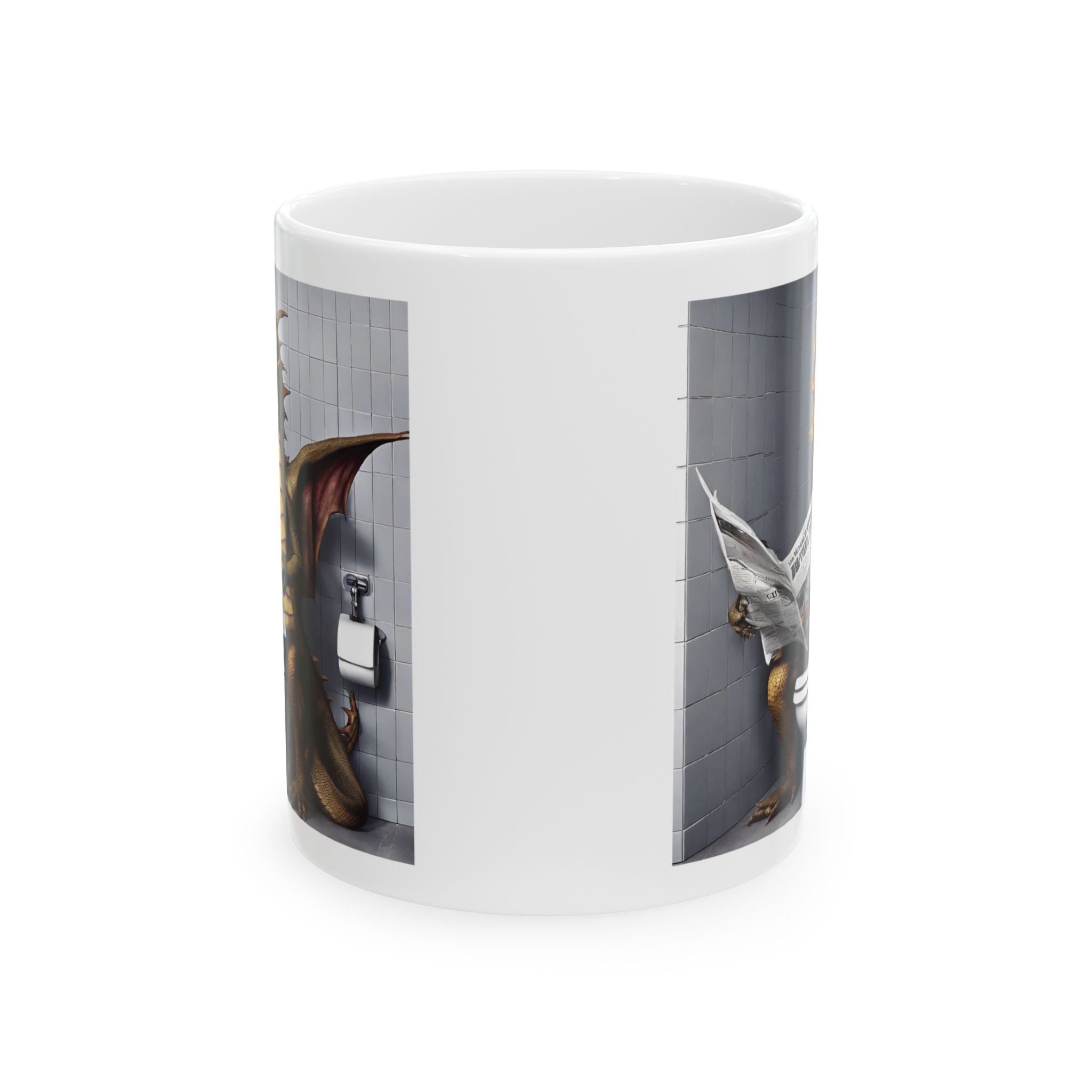 A Dragon Sitting on the Toilet Mug Cute Digital Art Gift Funny Coffee Mug 11oz