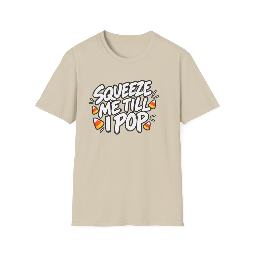 Funny Halloween Shirt Squeeze Me Till I Pop Candy Corn Novelty Tee Graphic T-Shirt