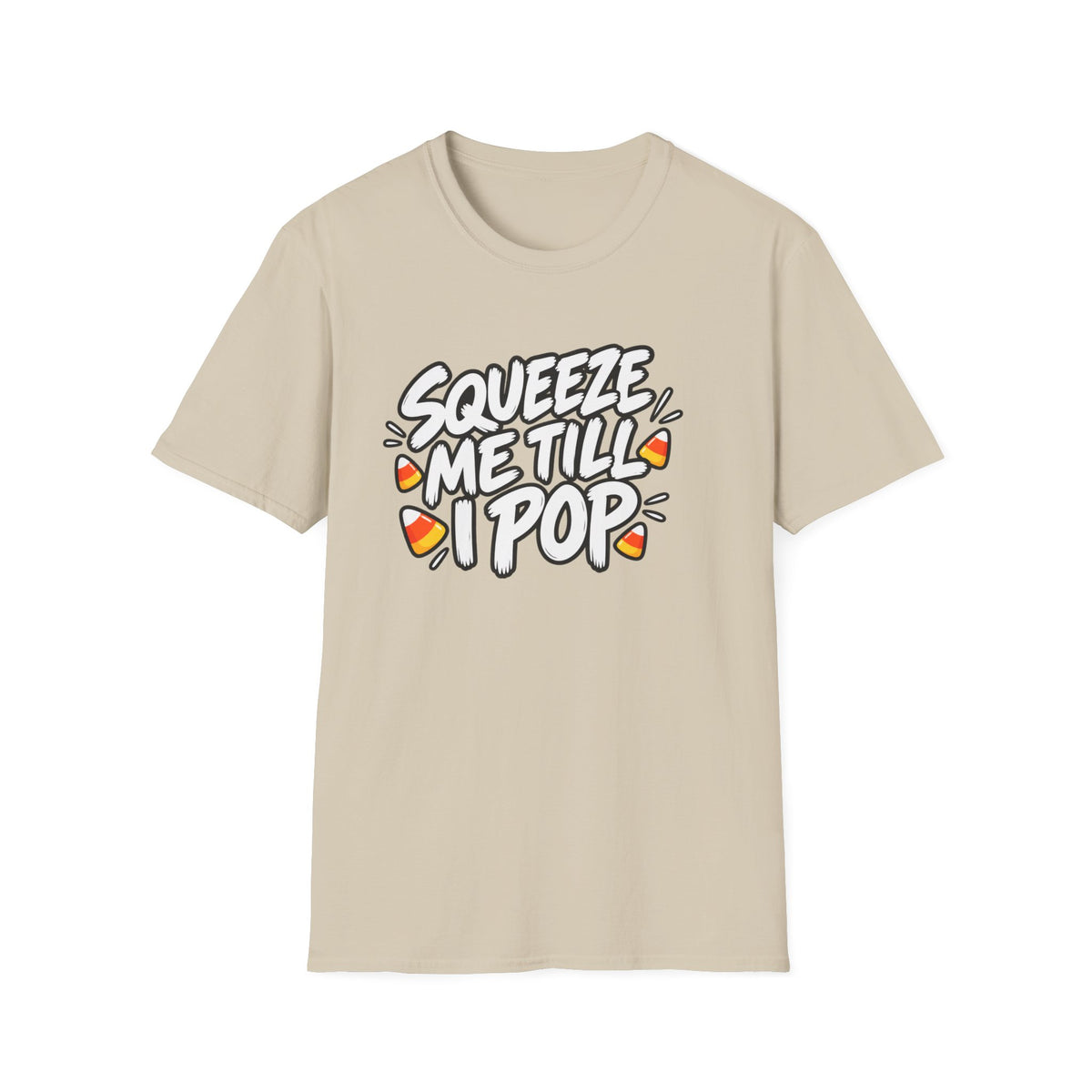 Funny Halloween Shirt Squeeze Me Till I Pop Candy Corn Novelty Tee Graphic T-Shirt