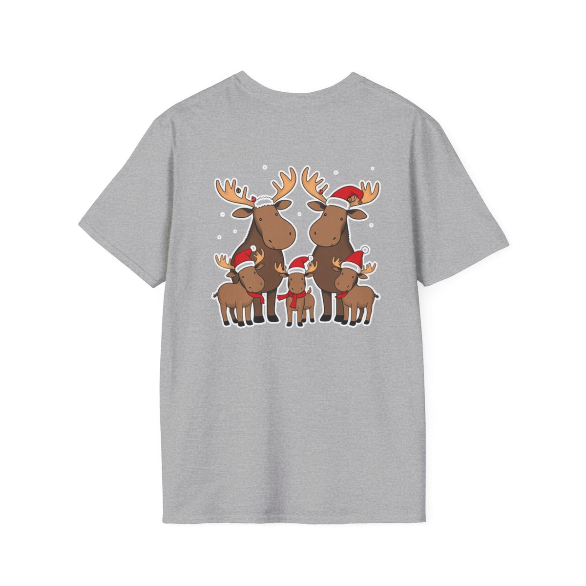 Christmas Moose Family T-Shirt | Cute Cartoon Holiday Design Unique Holiday Gift Shirt