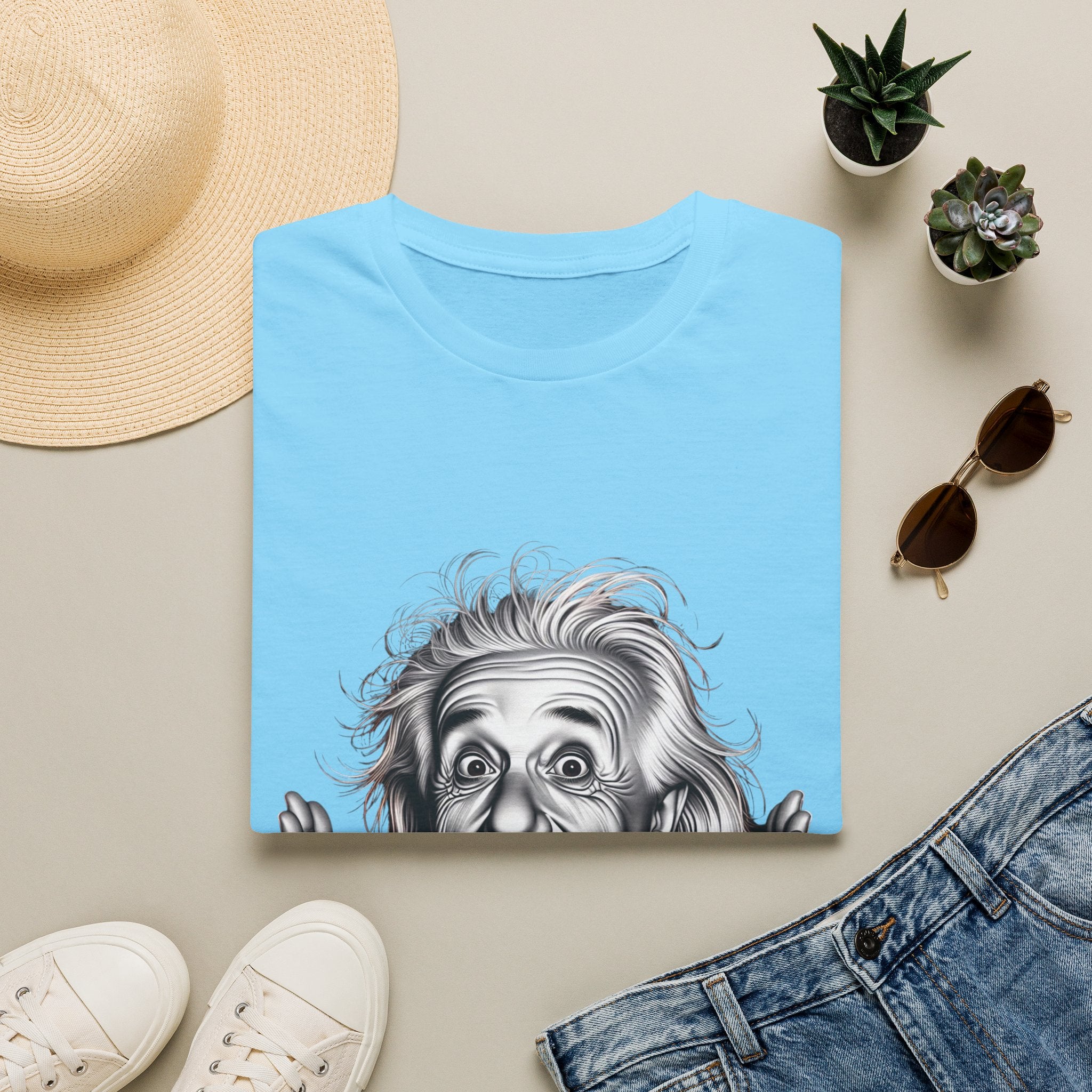 Funny Albert Einstein Print T-Shirt Unisex Softstyle T-Shirt Cotton Unique Gift