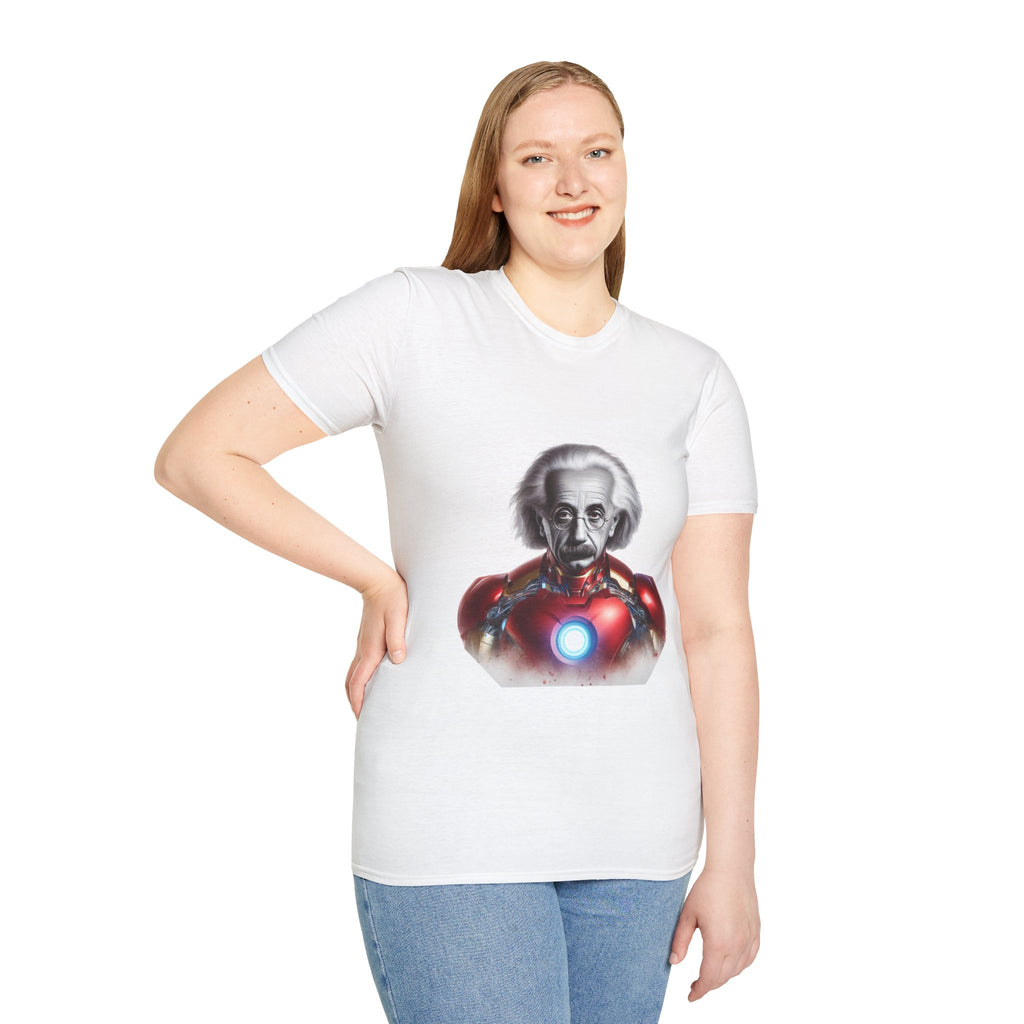 Funny Einstein Unisex Soft-style T-shirt Iron Man Albert Unique Gift Kids Art