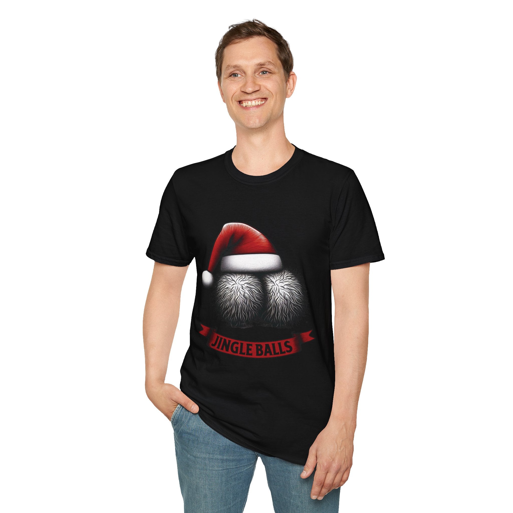 Tshirt Jingle Balls Funny Christmas T-Shirt Xmas Gift Tops Unisex Softstyle 2027