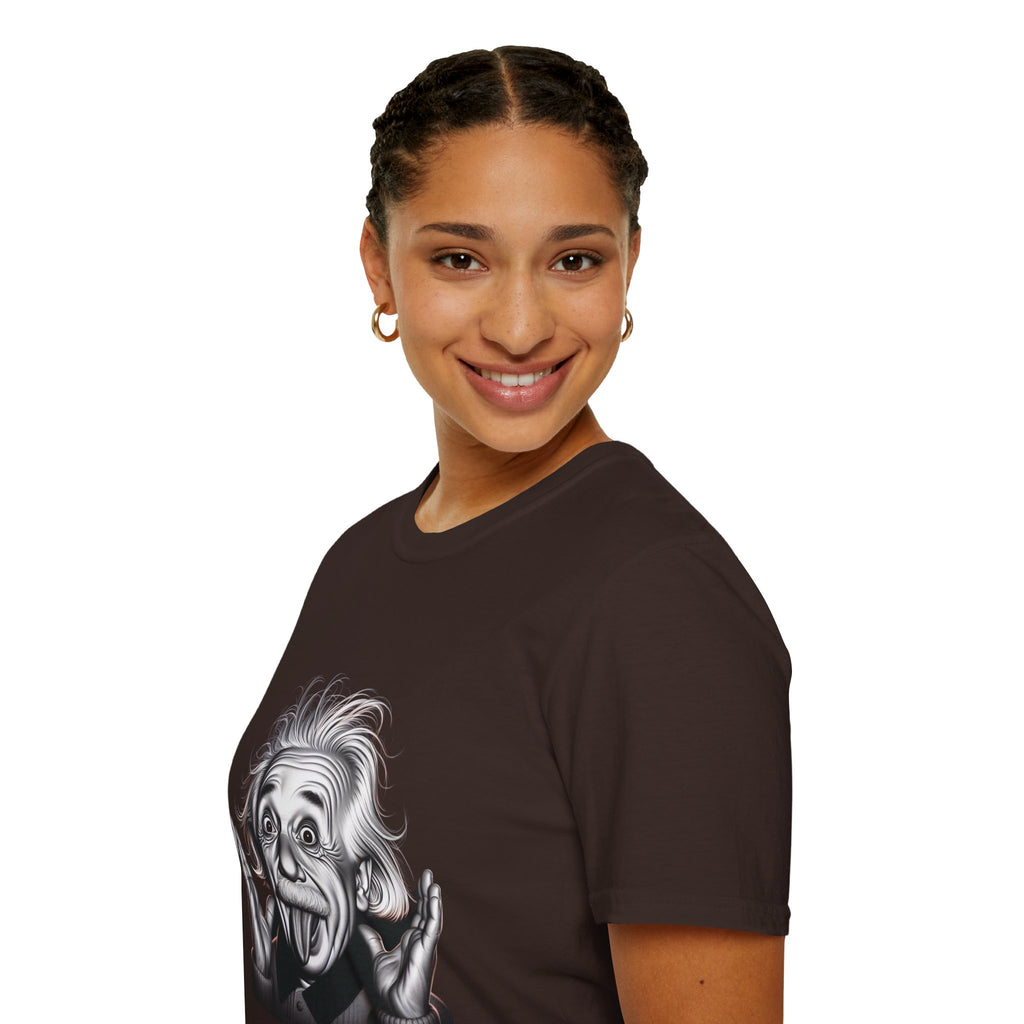 Funny Albert Einstein Print T-Shirt Unisex Softstyle T-Shirt Cotton Unique Gift