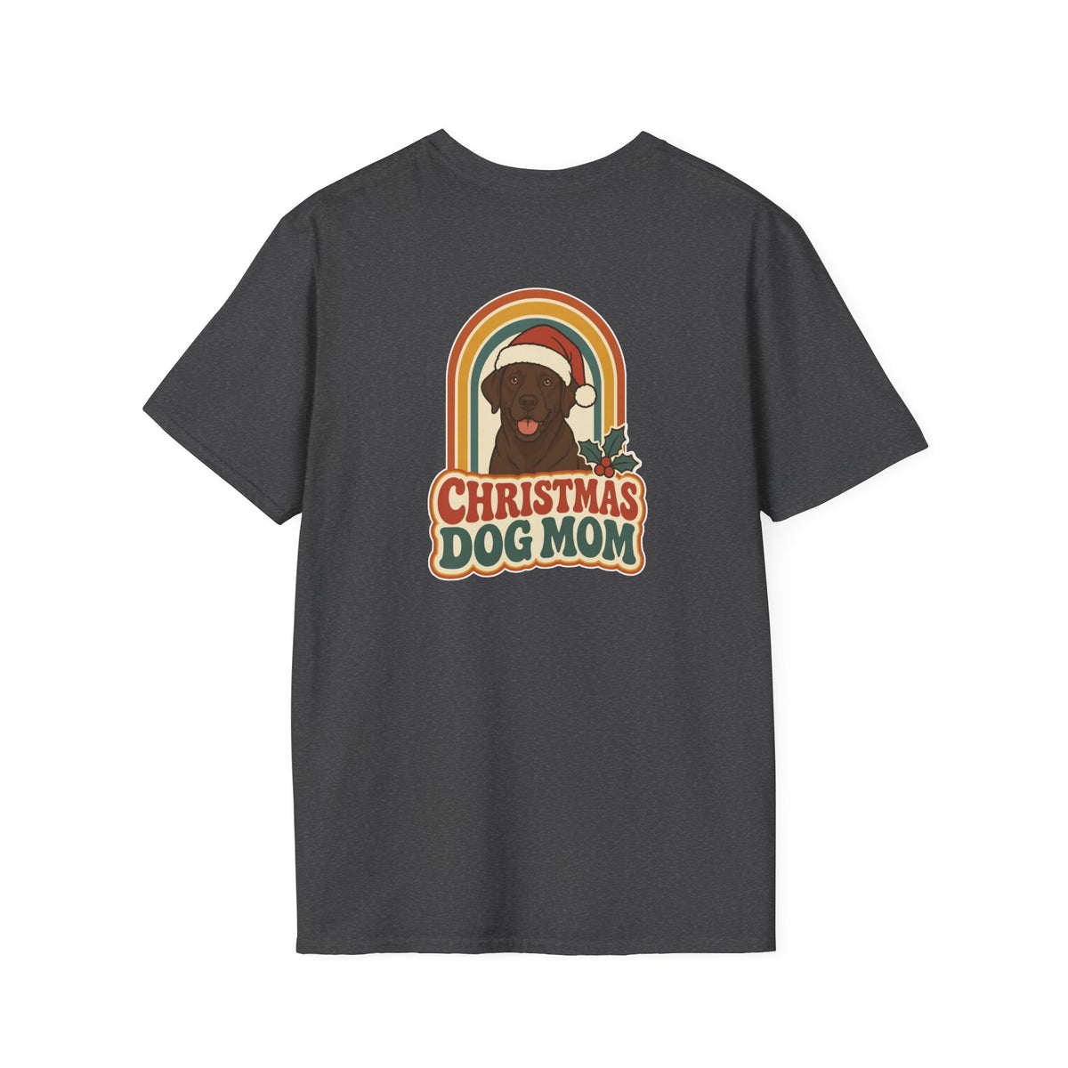 Retro Christmas Dog T-Shirt Christmas Dog Mom Vintage Dog Lover Shirt Unisex Softstyle Tee Christmas Gift
