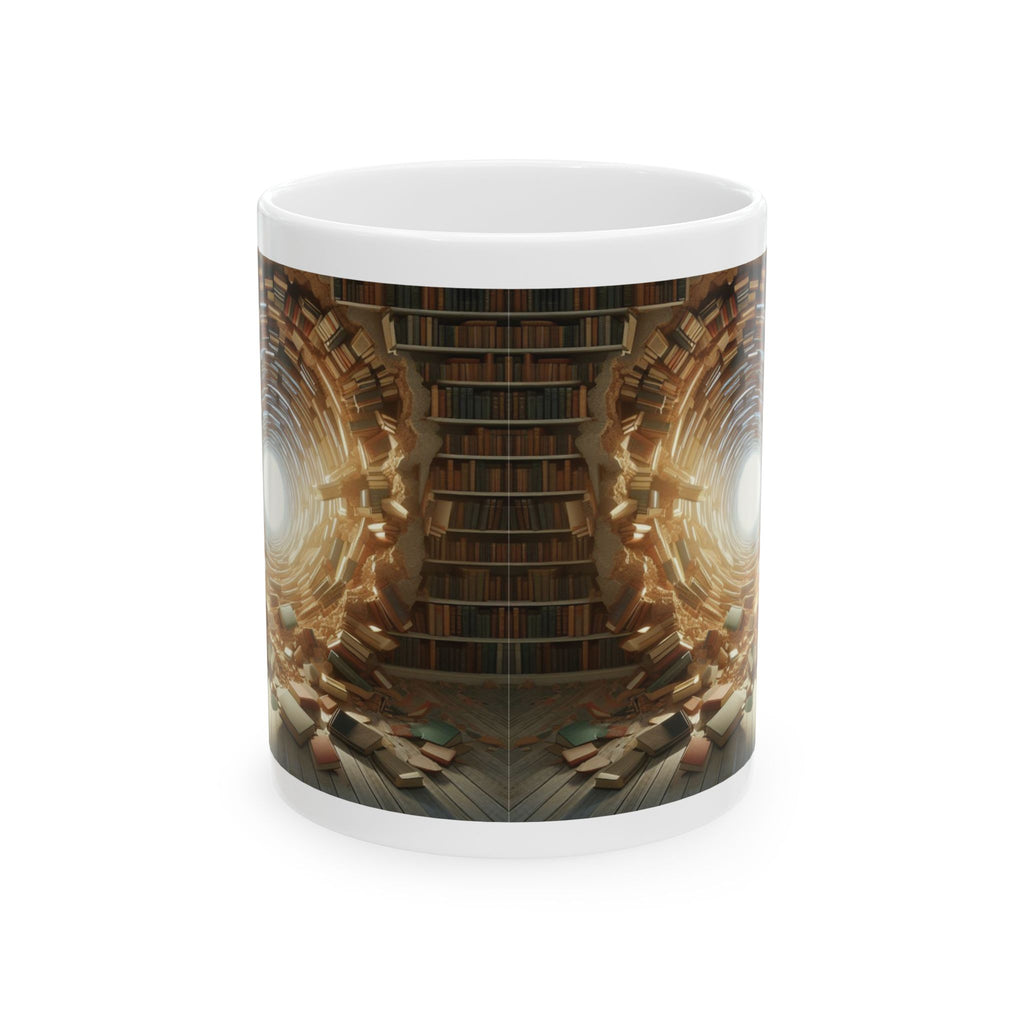3D Ancient Library Bookshelf Mug Unique Ceramic Mug Coffee Cup Funny Gift Love 11oz