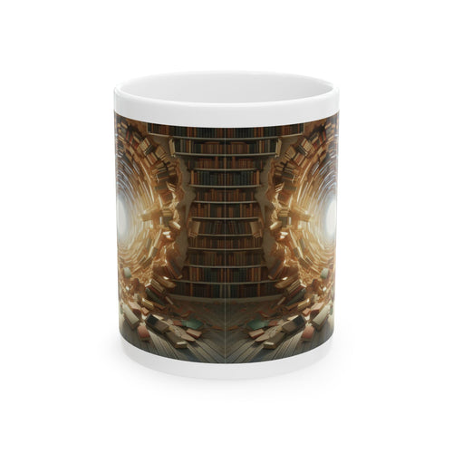 3D Ancient Library Bookshelf Mug Unique Ceramic Mug Coffee Cup Funny Gift Love 11oz