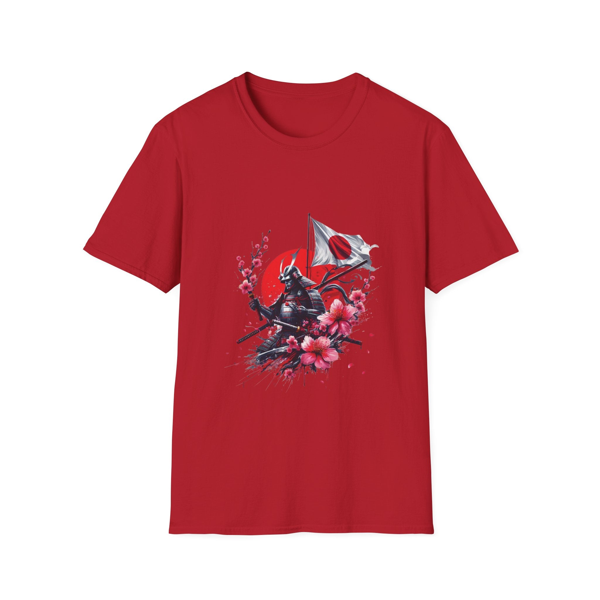 Japan Unisex Softstyle T-Shirt Japanese Art Sakura Samurai Cotton Gift Unique