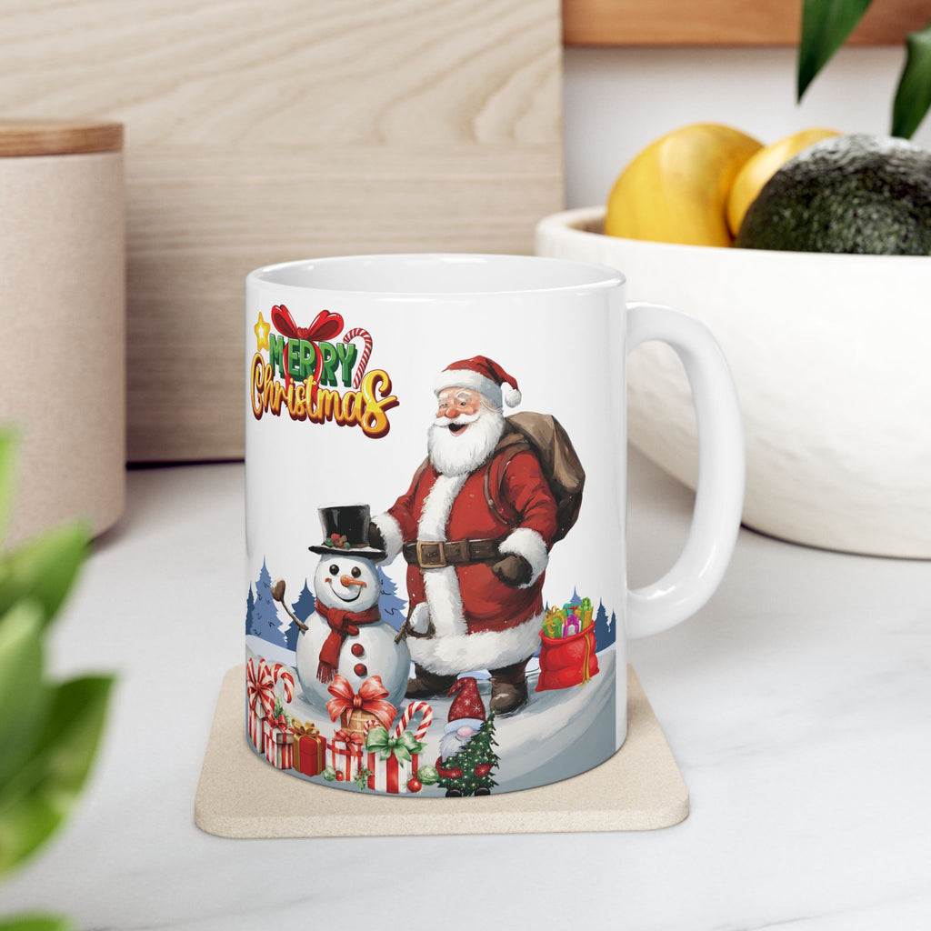 Christmas Mug Funny Santa Claus Mug Unique Cute Coffee Cup Snowman Gift Kid Gnom 11oz