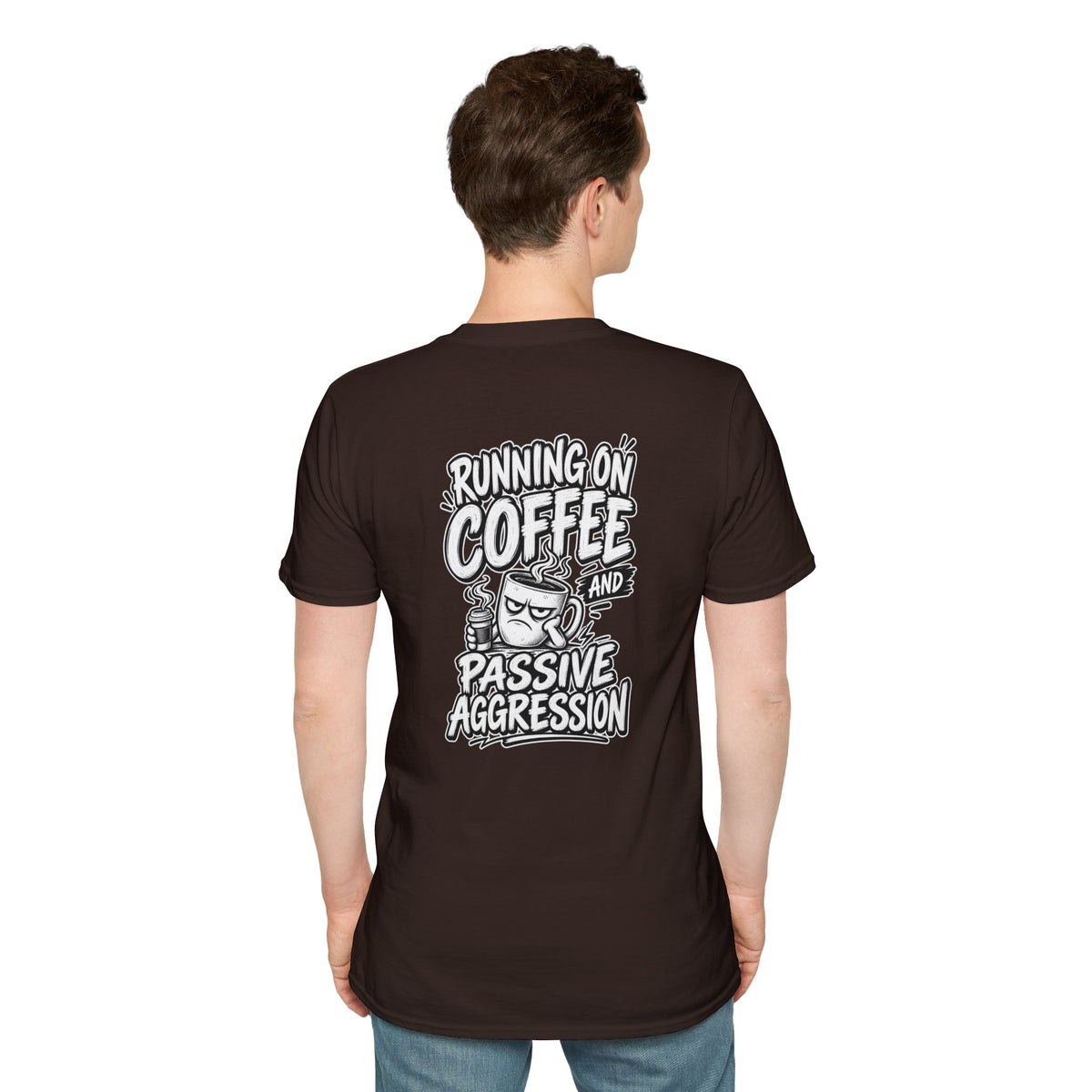 Funny Dark Humor Tshirt Running on Coffee and Passive Aggression Funny Office Tee Gift