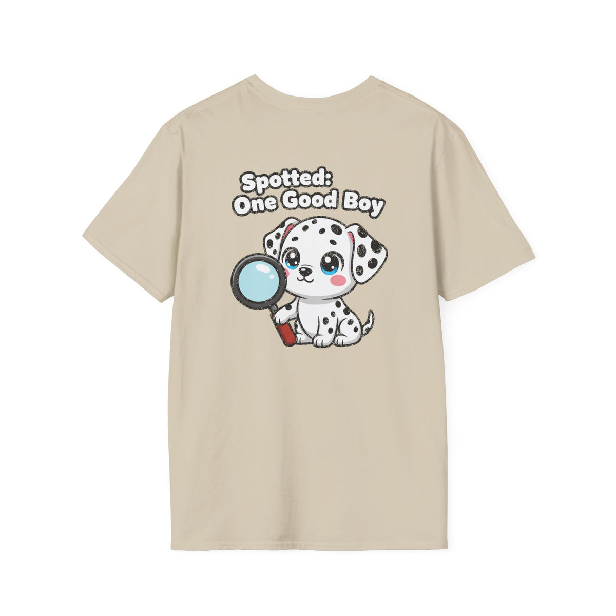 Cute Dalmatian Shirt Spotted: One Good Boy Funny Dog Lover Unisex Softstyle Tee Gift