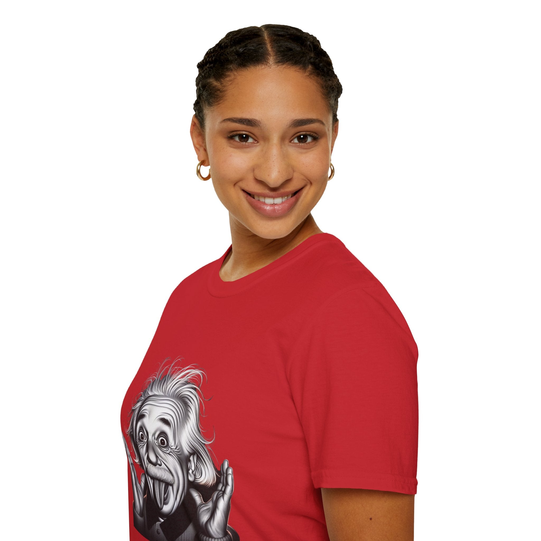 Funny Albert Einstein Print T-Shirt Unisex Softstyle T-Shirt Cotton Unique Gift