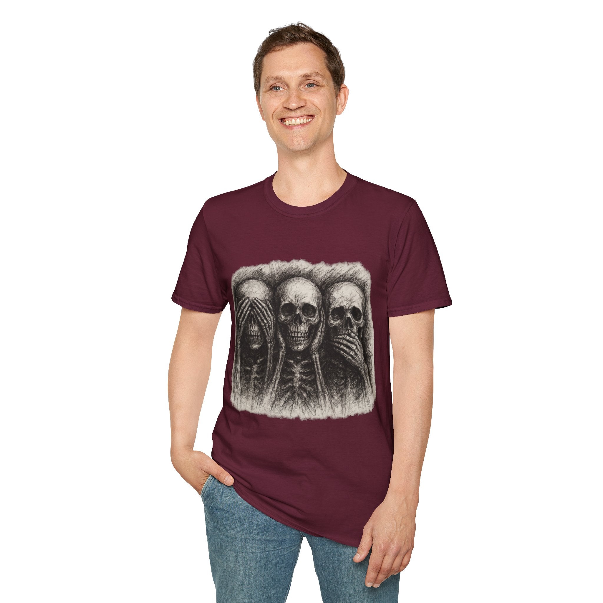 Mens Skull T-shirt Graphic Tees Skeleton Apparel Clothing Skulls Accessories Best Gift
