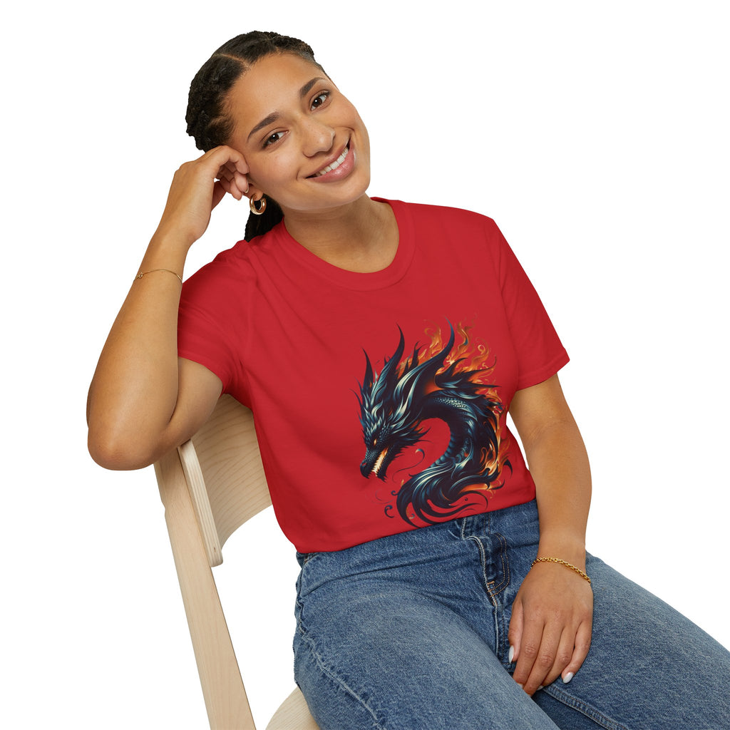 Dragon T-shirt Mens Graphic Tee Clothing Apparel Chinese Symbol Unisex Softstyle