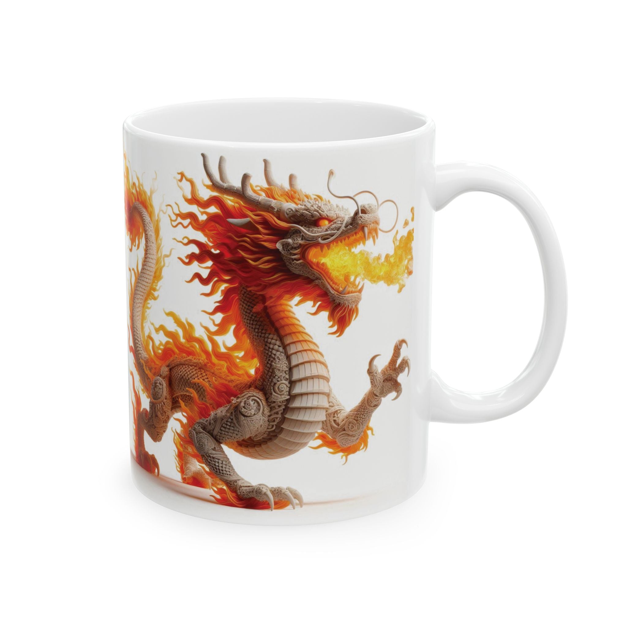 Japan Samurai Mug Dragon Sakura Flower Tea Coffee Cup Unique Gift Ninja Japanese 11oz