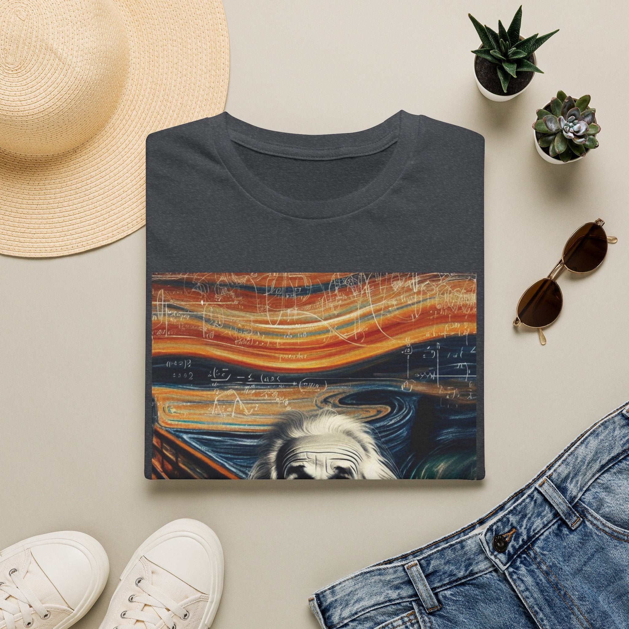 Funny Einstein Unisex Softstyle T-Shirt Edvard Munch Scream Cotton Gift Men Lady