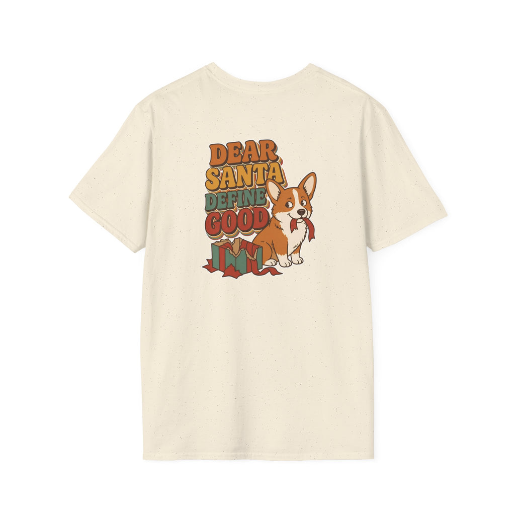 Retro Christmas Dog T-Shirt Dear Santa Define Good Vintage Dog Lover Shirt Unisex Softstyle Tee Christmas Gift