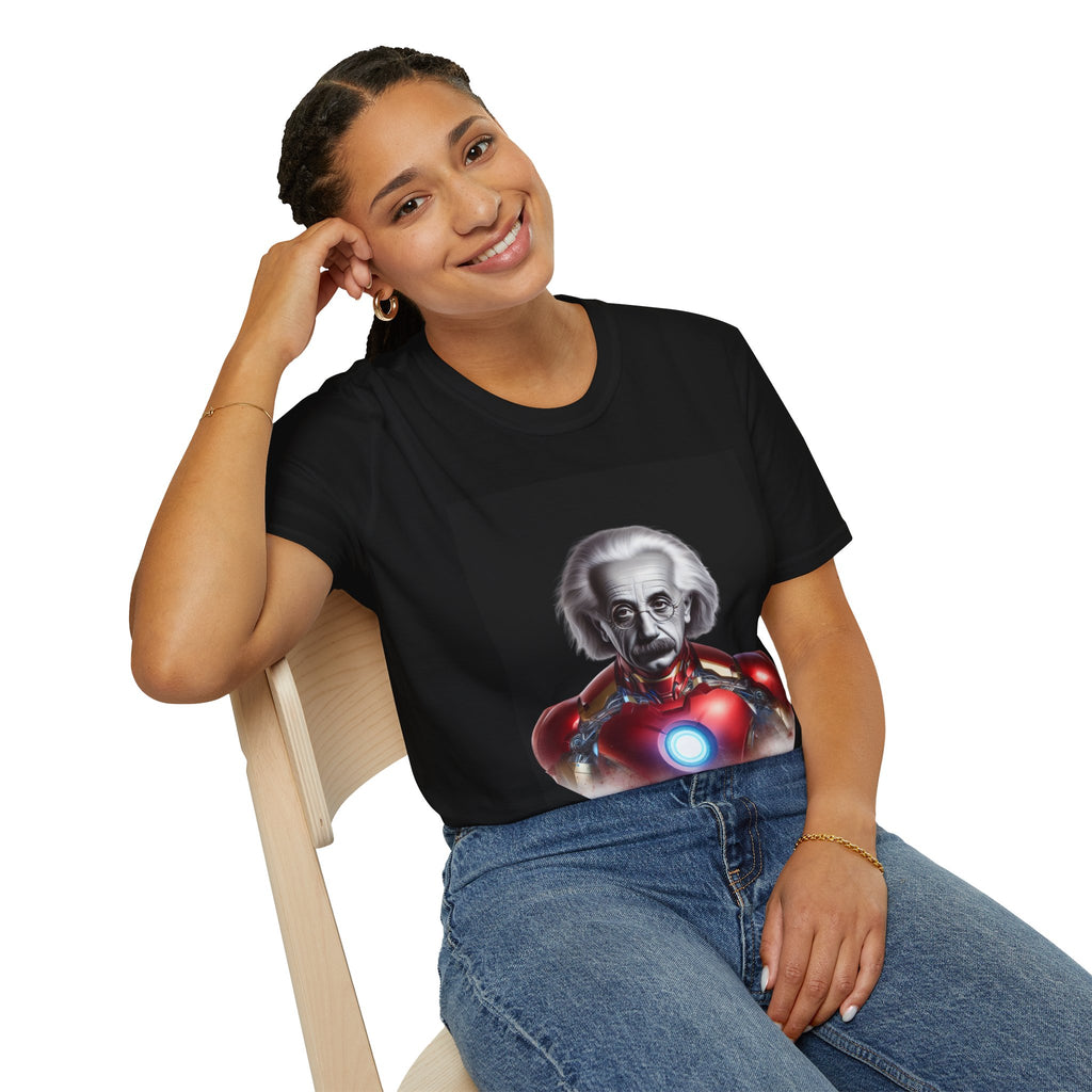 Funny Einstein Unisex Soft-style T-shirt Iron Man Albert Unique Gift Kids Art
