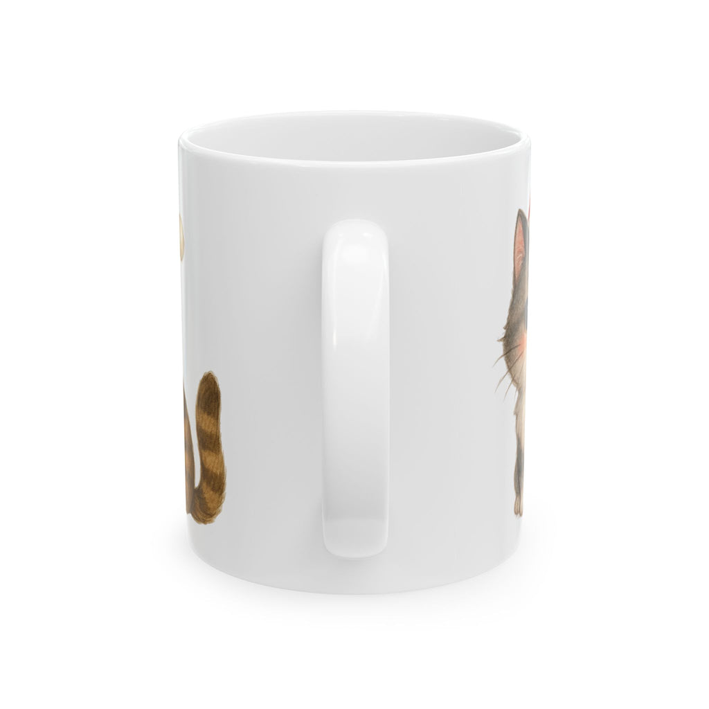 Christmas Mug Ceramic Cute Cat Mug Holiday Gift Kids Funny Coffee Cup Tea 2 Side