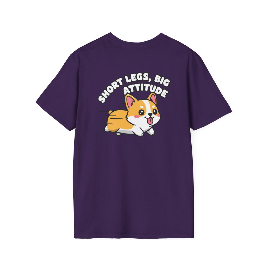 Cute Corgi Shirt Short Legs, Big Attitude Funny Dog Lover Unisex Softstyle Tee Gift
