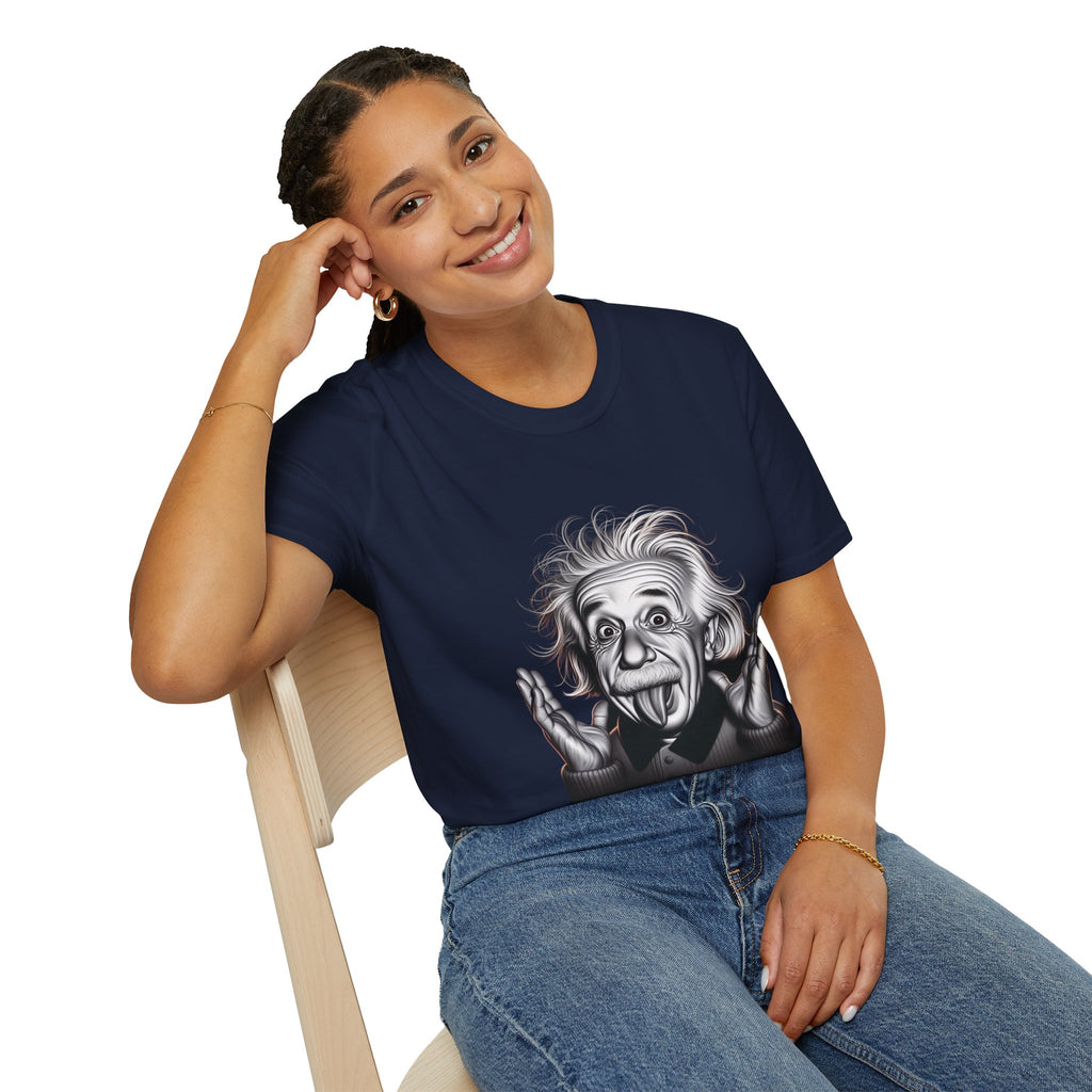 Funny Albert Einstein Print T-Shirt Unisex Softstyle T-Shirt Cotton Unique Gift