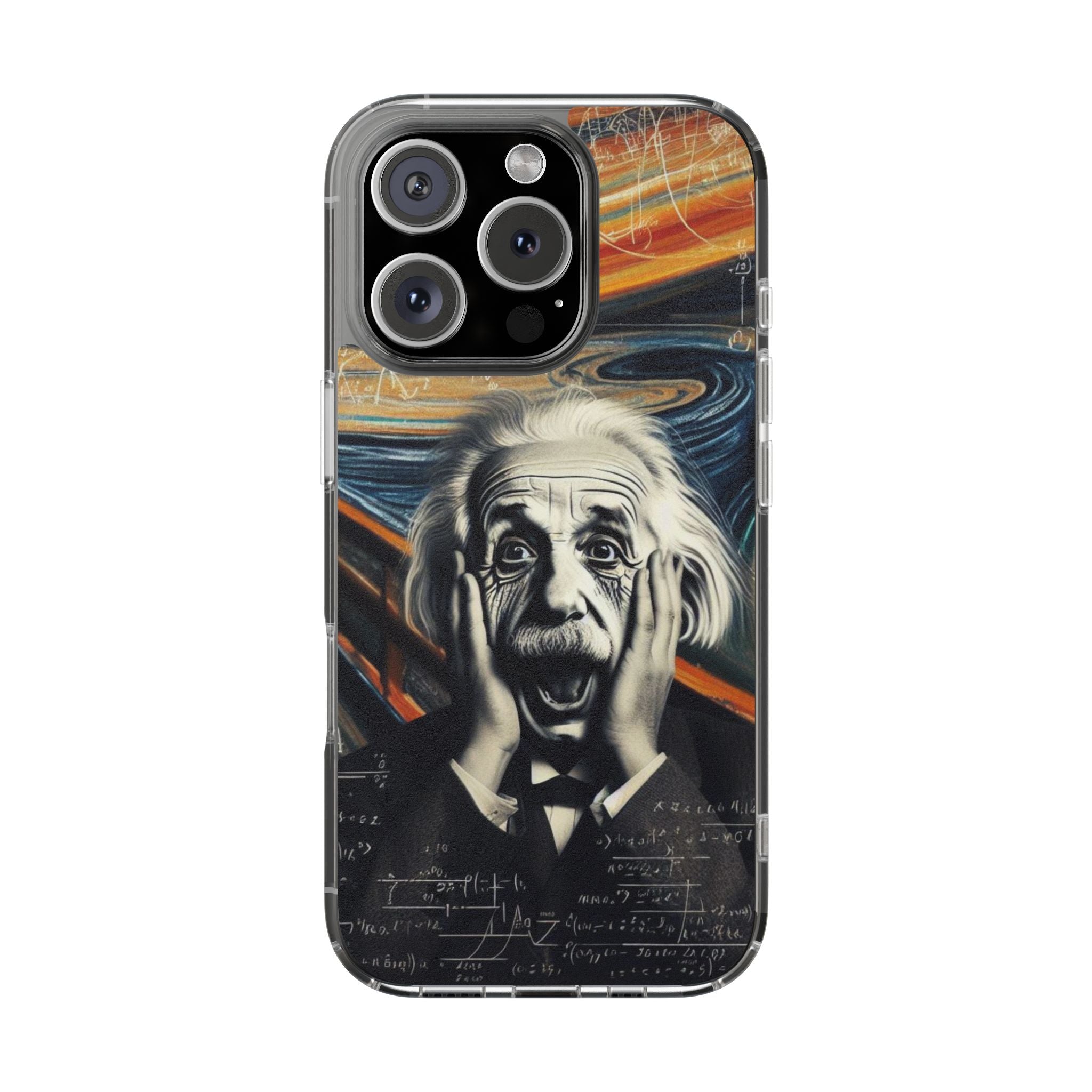 Funny Einstein Clear Phone Cases Edvard Munch Scream Unique iPhone Samsung Cases