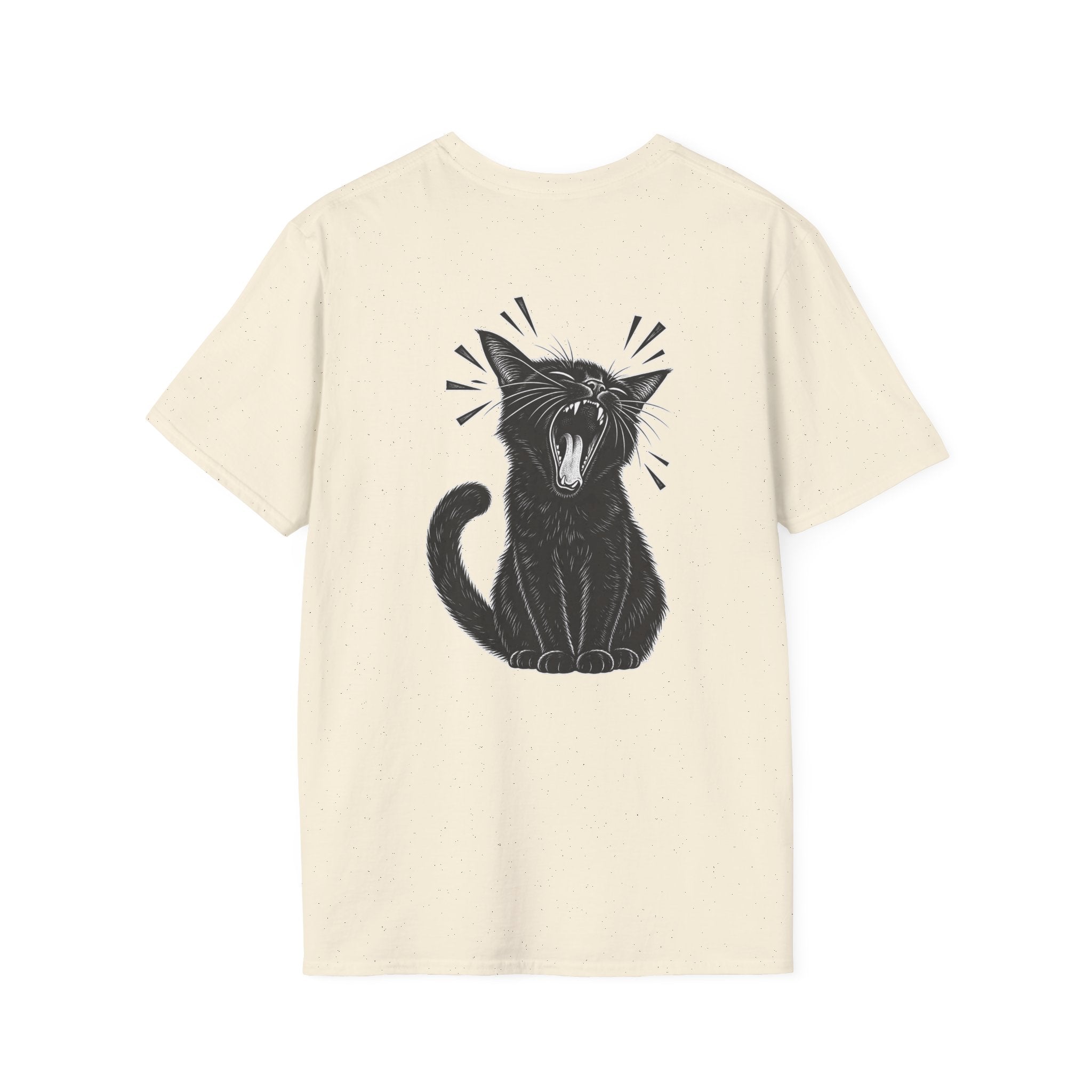 Black Cat Shirt Funny Yawn Comic Style Cat Lover Graphic Tee Unique Gift Black Cat T shirt